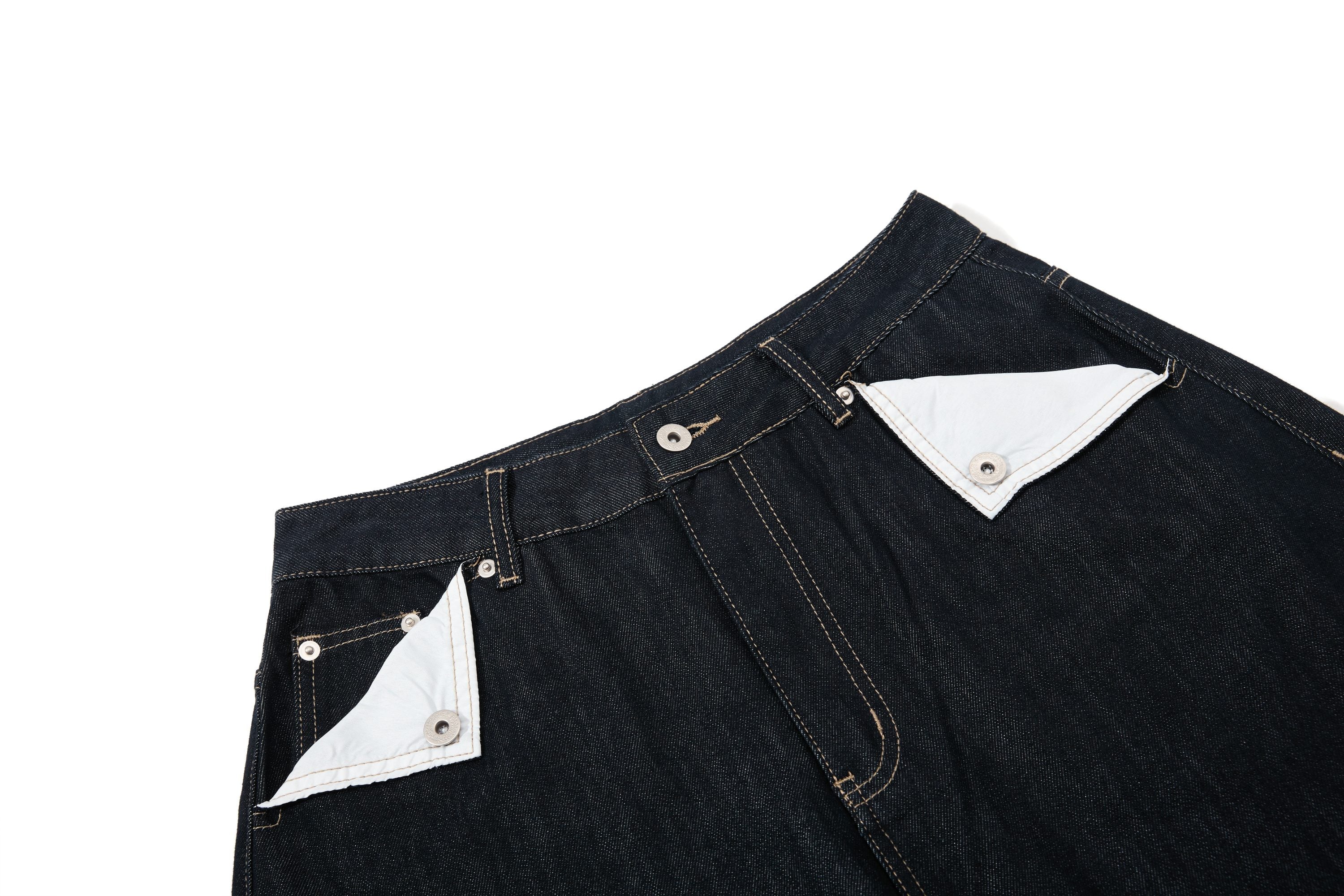 Omirad Buckle Detail Wide-Leg Denim Pants