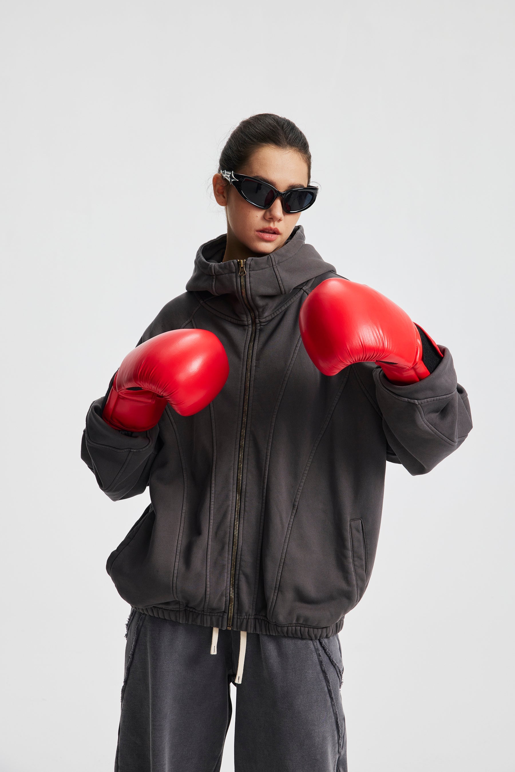 Omirad Curved-Seam Full-Zip Hoodie