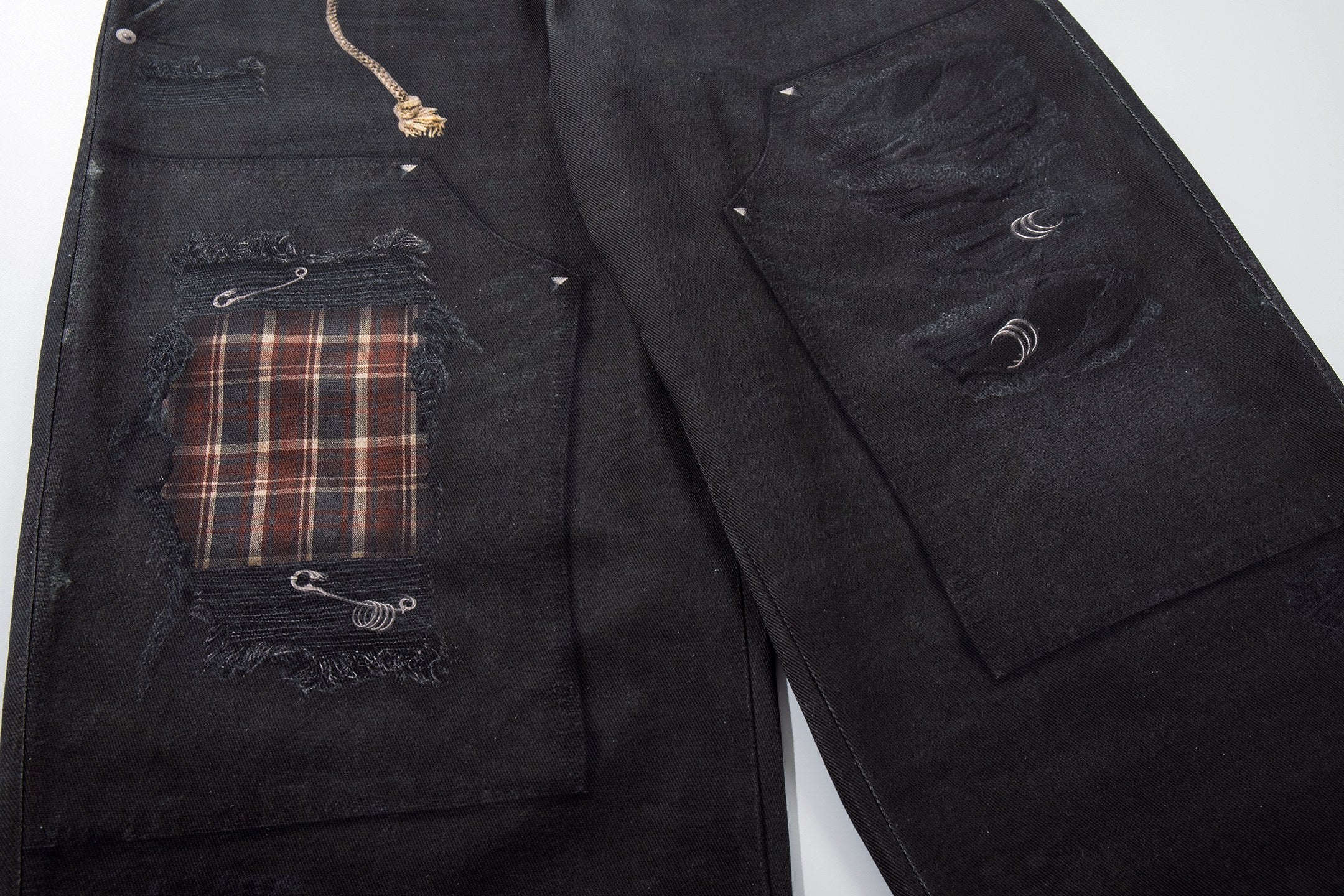 Omirad “Layered Distress Patch Denim Pants”