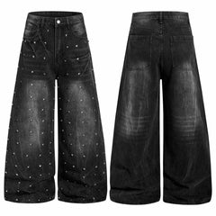 Omirad Studded Wide-Leg Denim Jeans