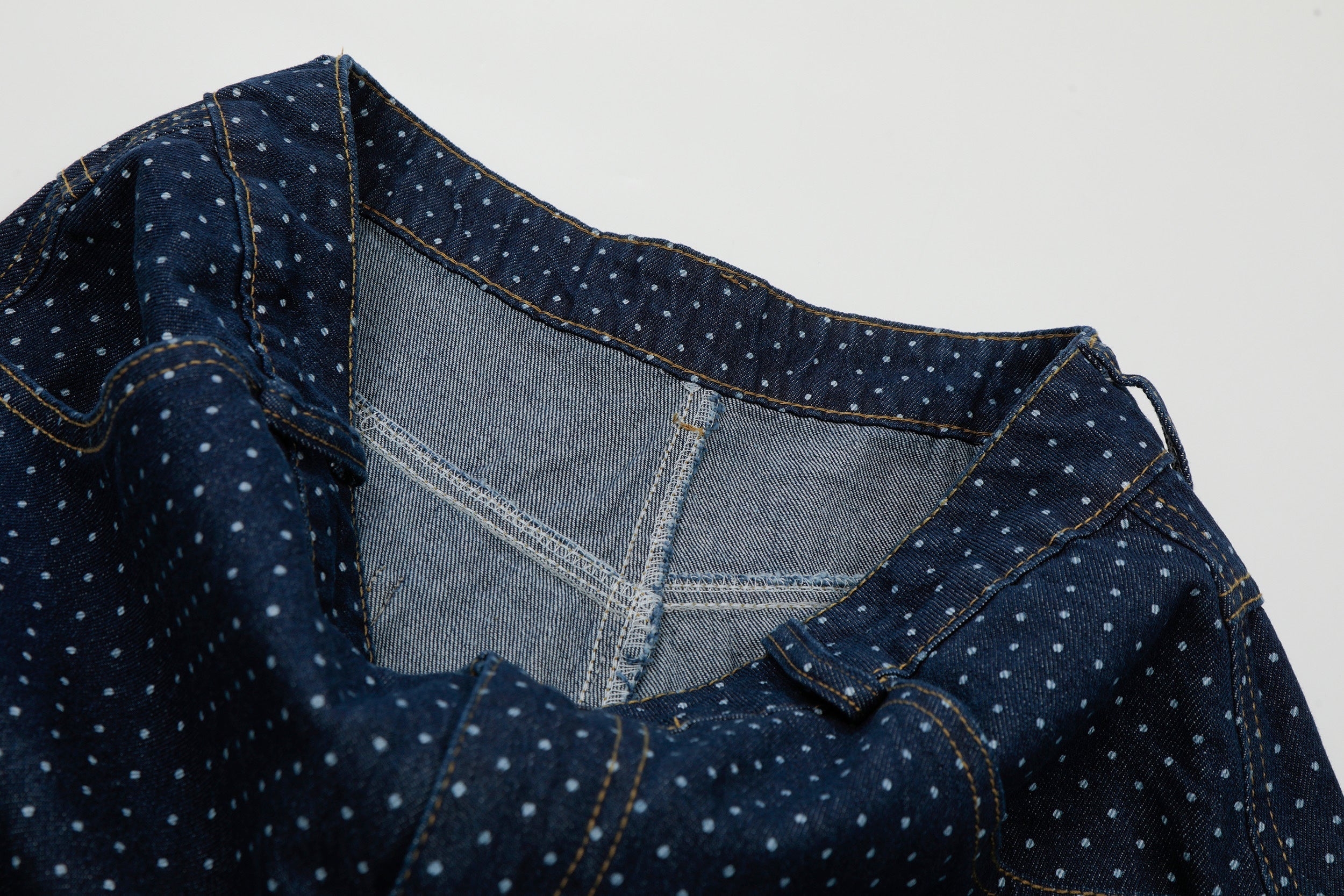 Omirad Polka Dot Denim Cargo Shorts