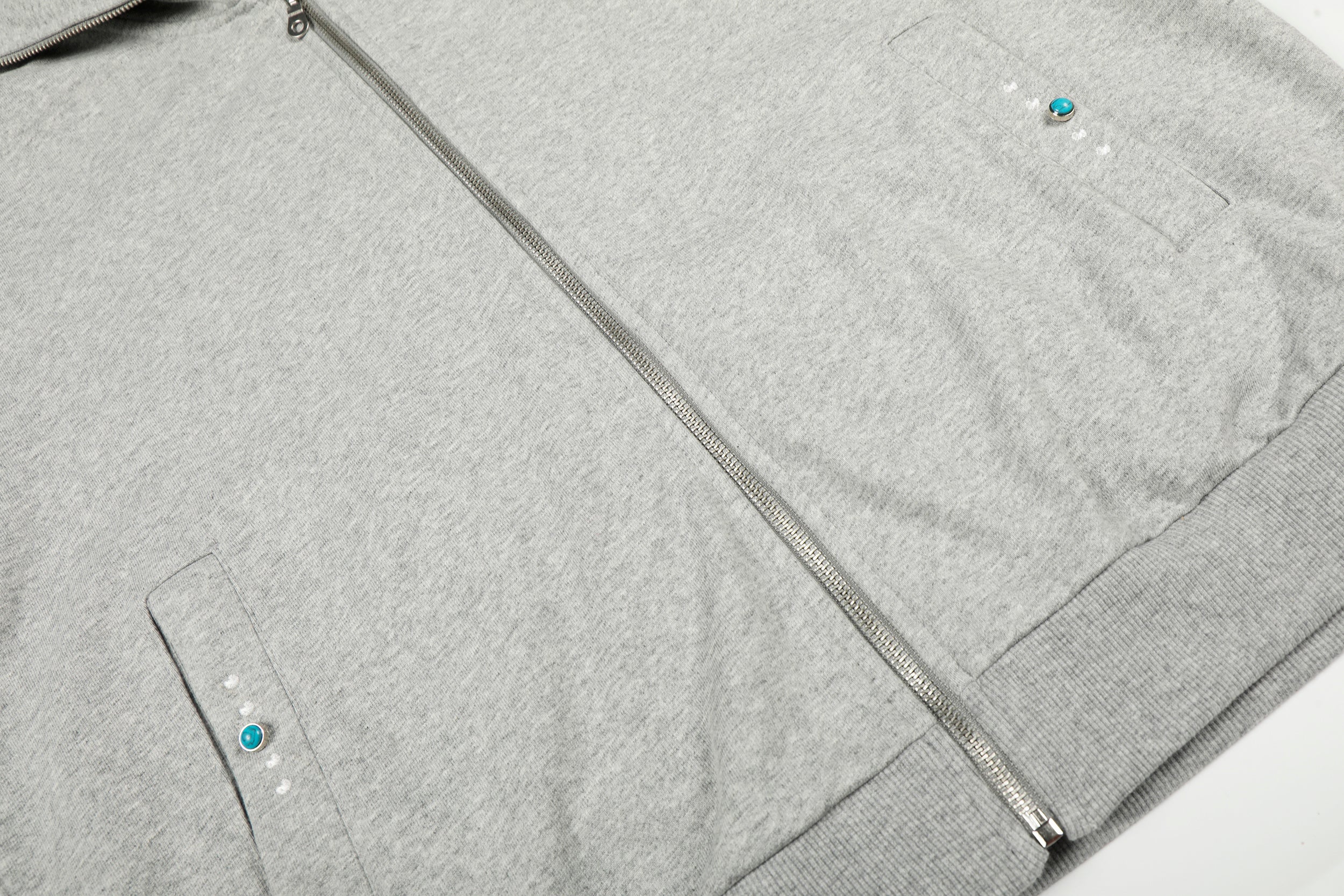 Omirad Minimal Dot-Detail Zip Hoodie