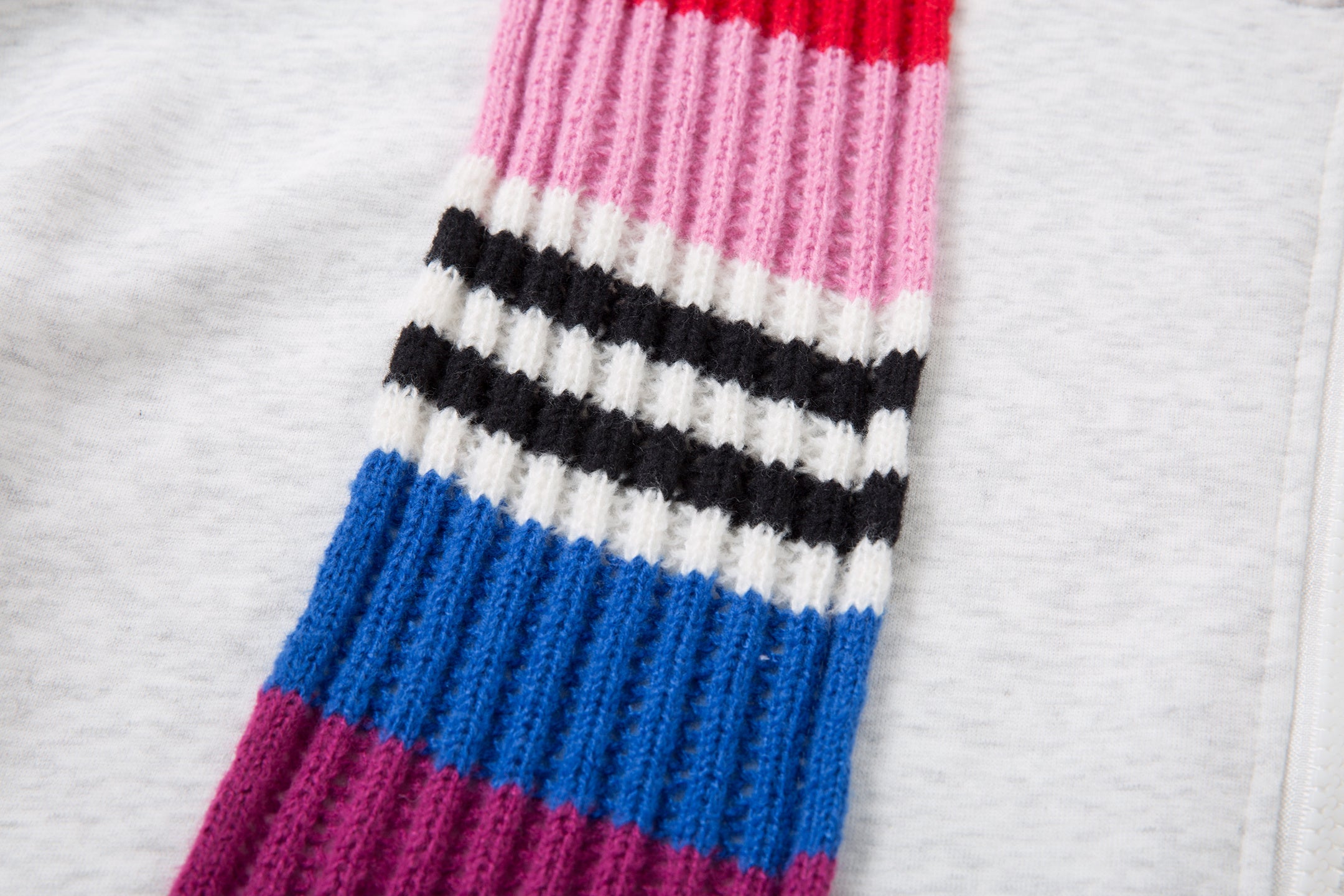Omirad Color-Block Scarf Hooded Zip Jacket