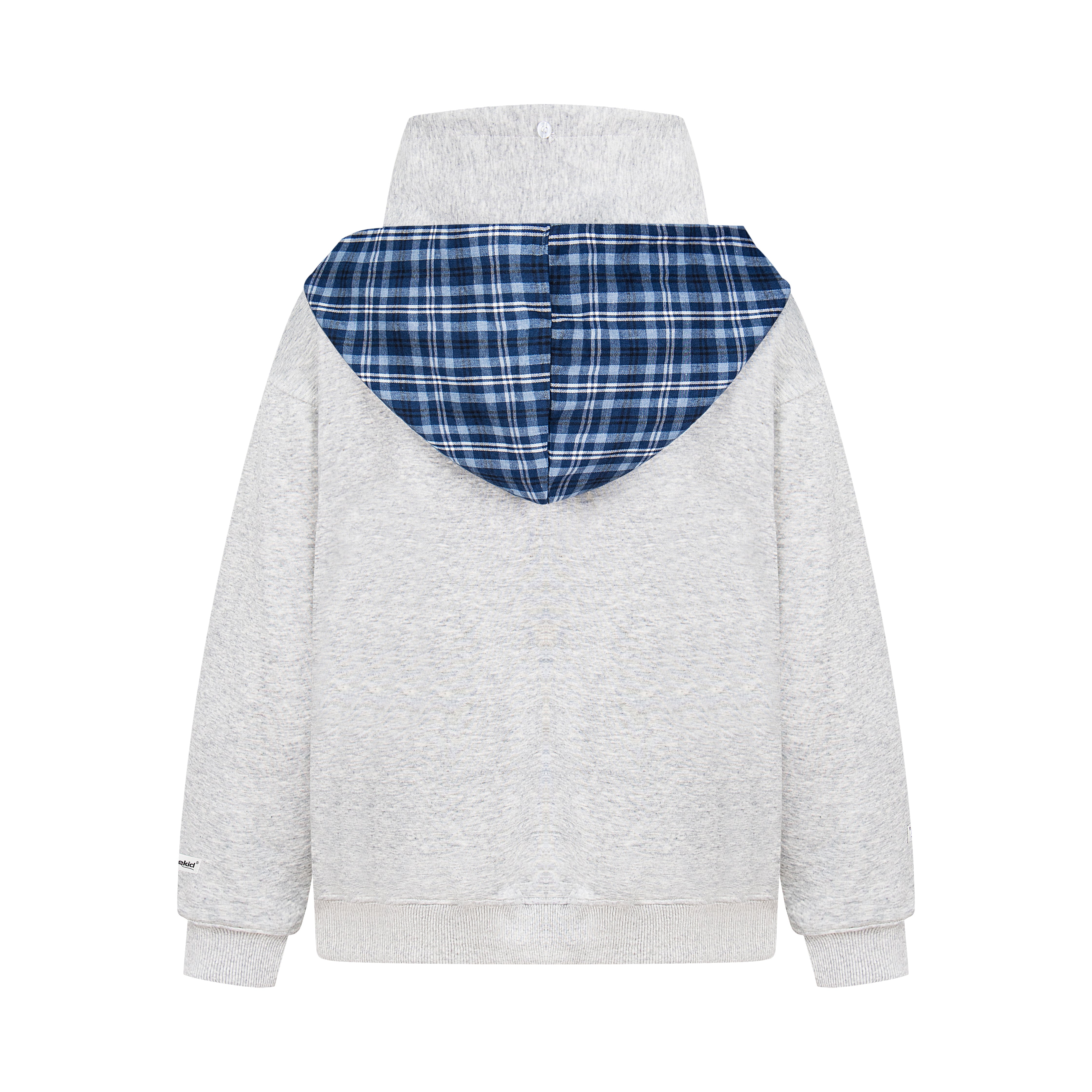 Omirad Plaid-Scarf Layered Hoodie