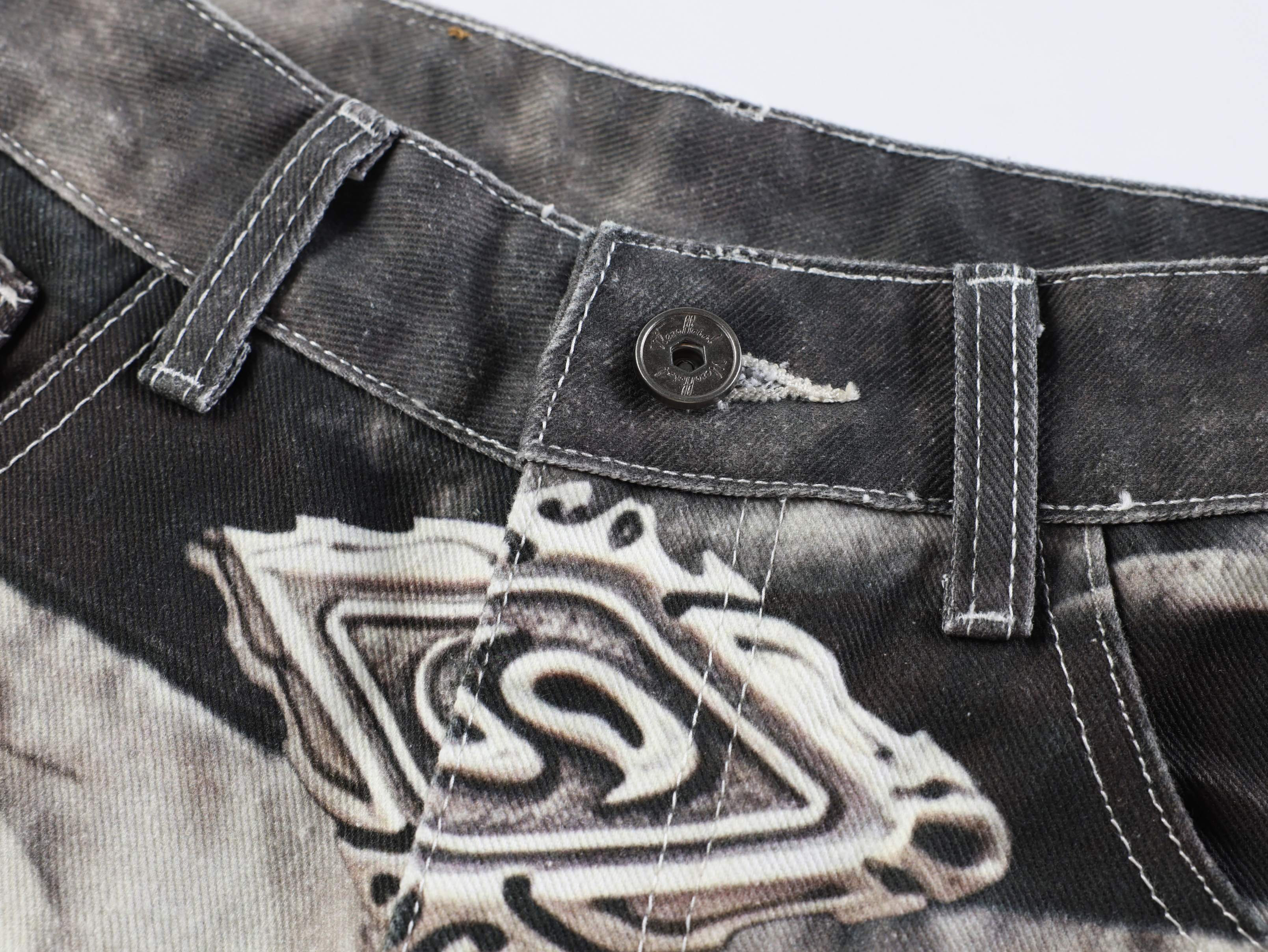 Omirad Abstract Wash Wide-Leg Jeans