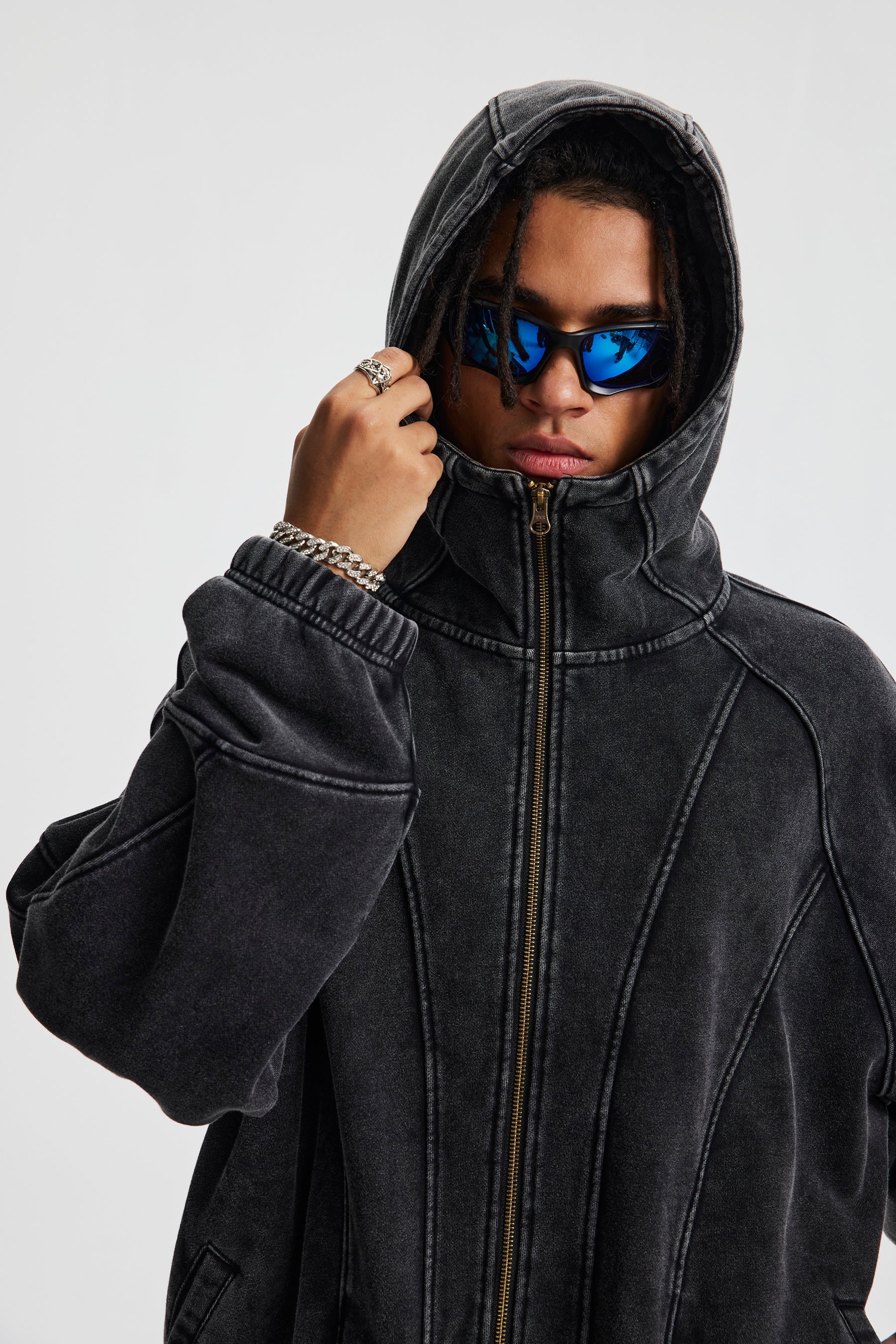 Omirad Curved-Seam Full-Zip Hoodie