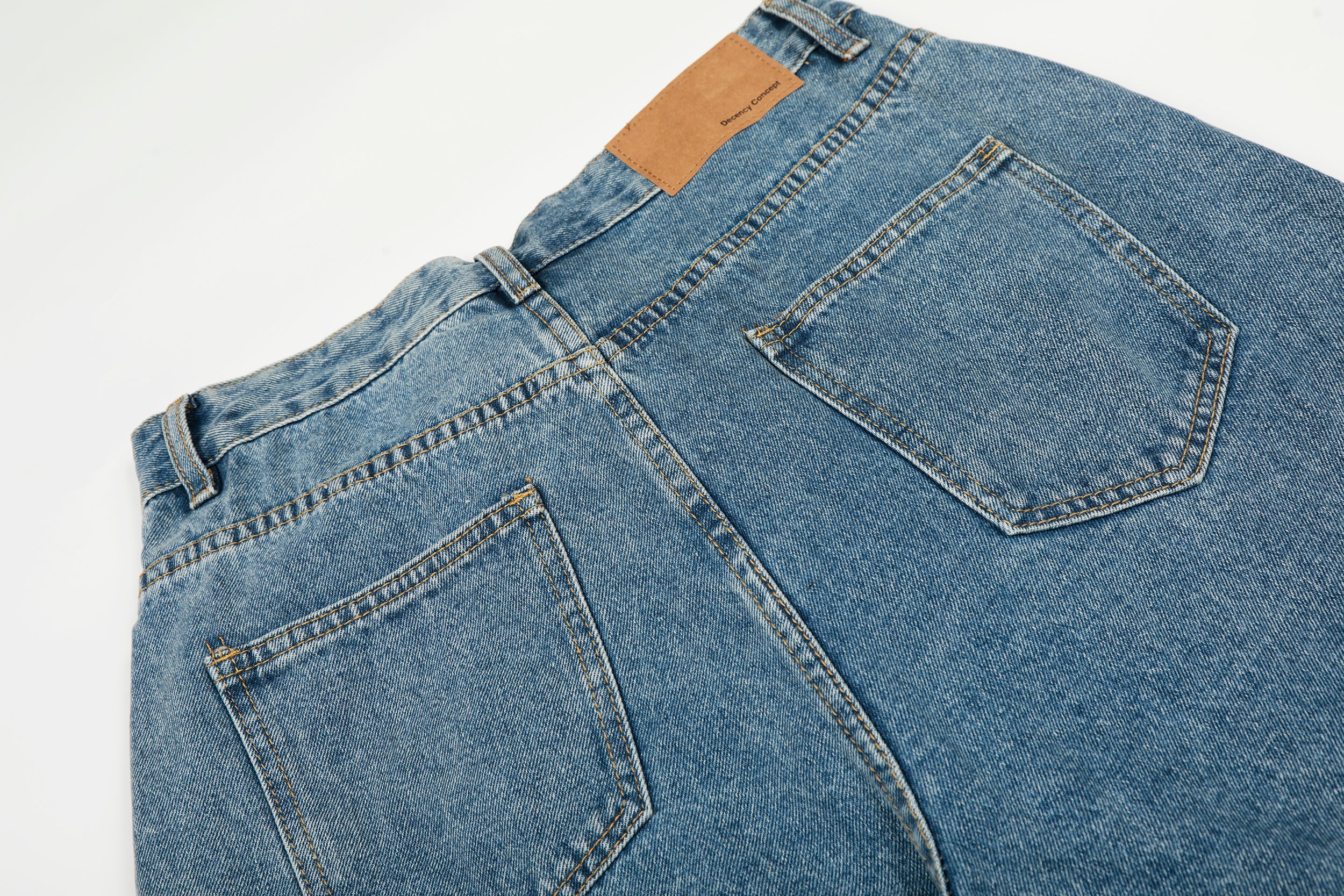 Omirad Asymmetric Waist Wide-Leg Denim Pants