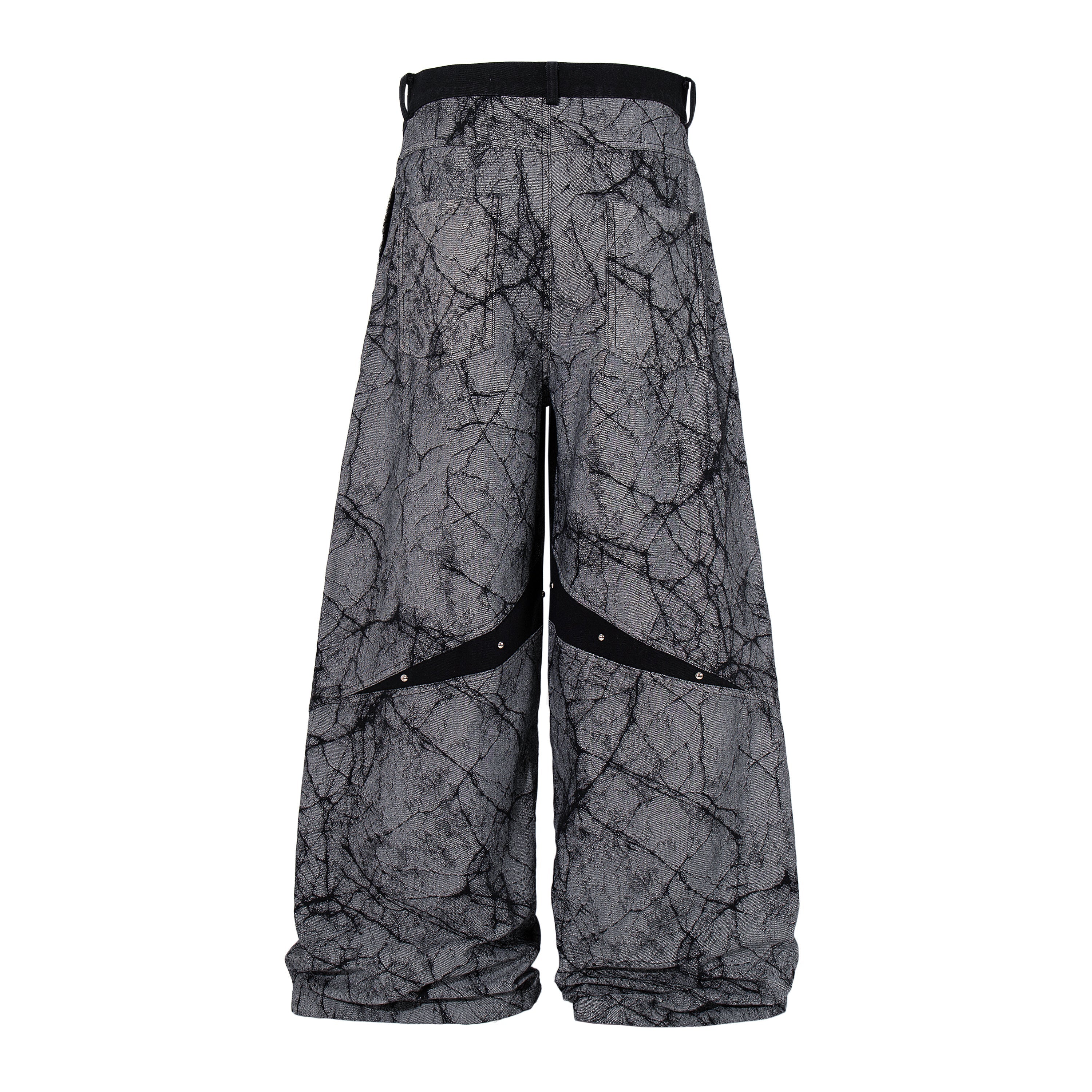 Omirad Graphic Panel Wide Leg Denim Pants