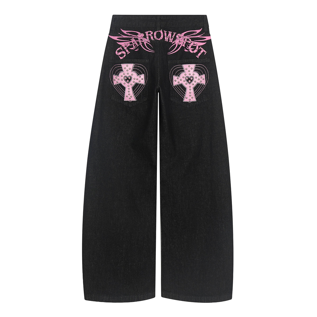 Omirad Cross Pocket Graphic Wide-Leg Jeans