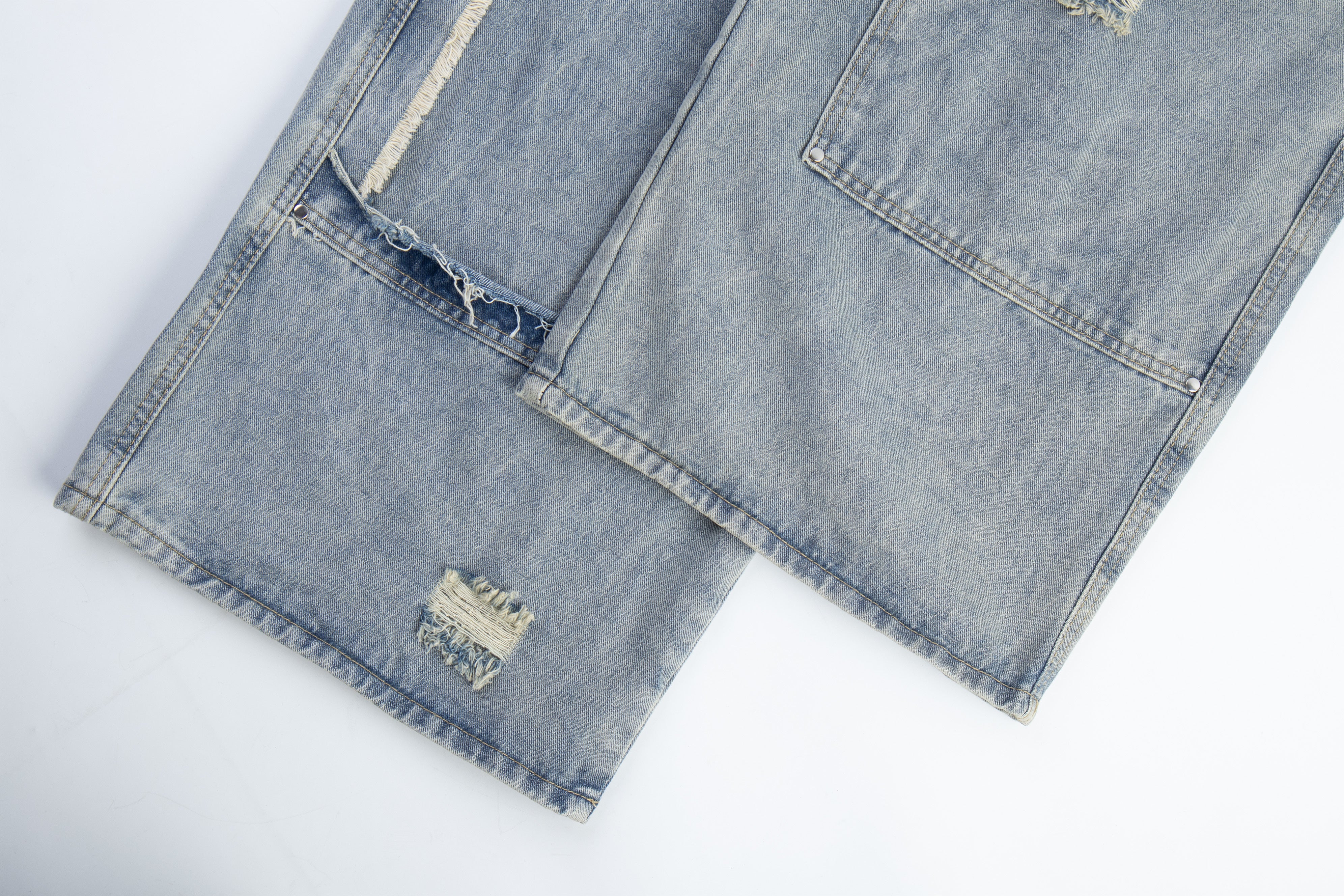 Omirad Distressed Panel Denim Pants
