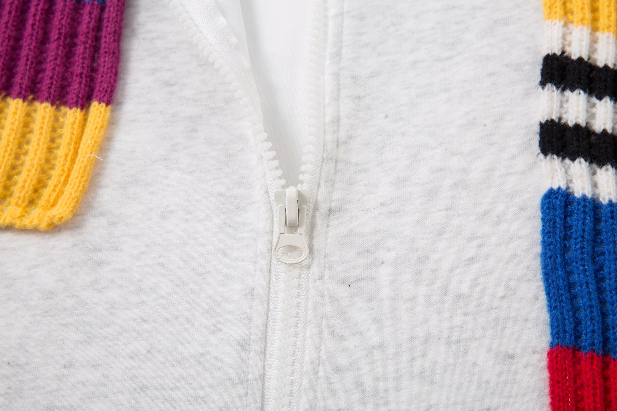 Omirad Color-Block Scarf Hooded Zip Jacket