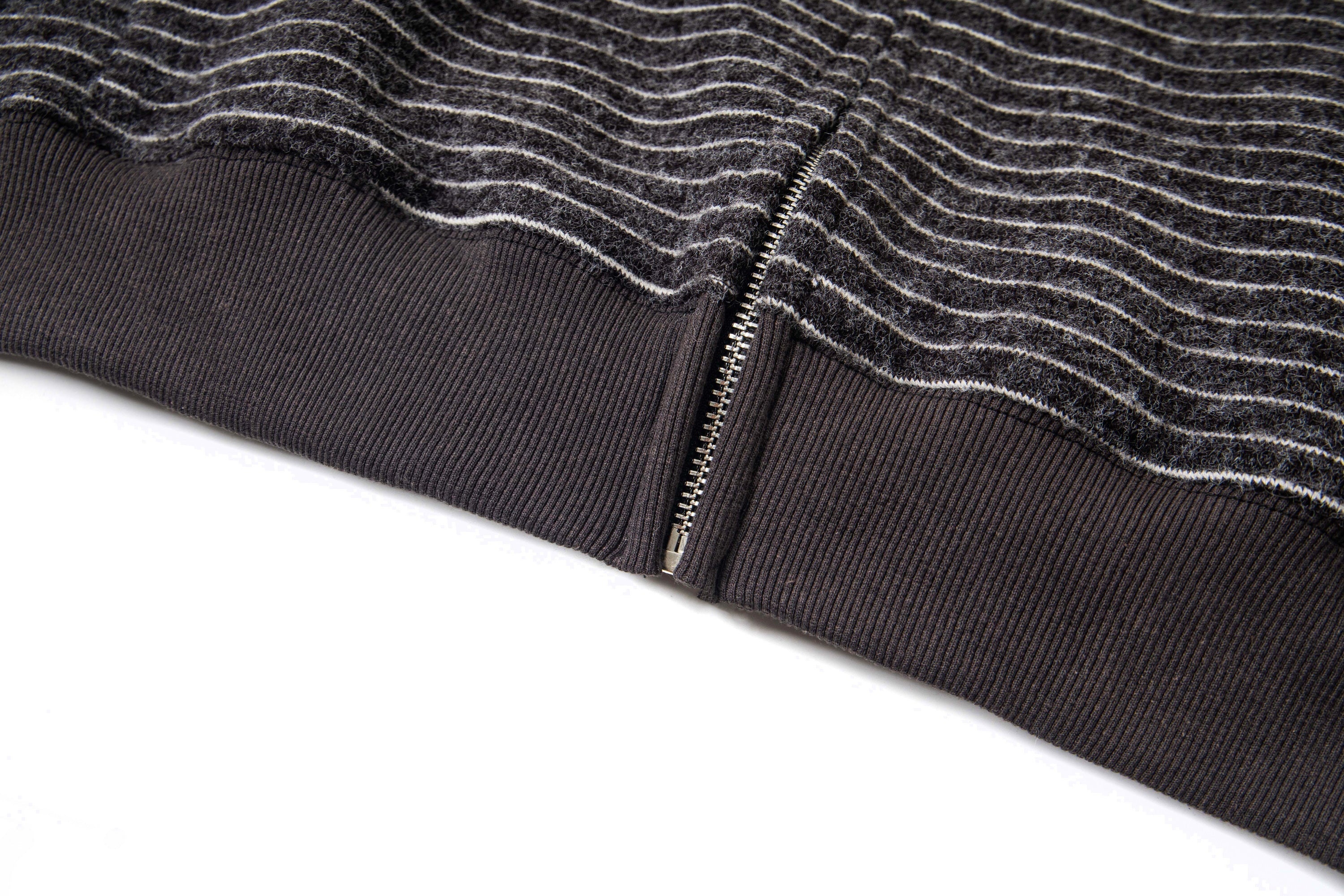 Omirad Striped Knit Zip Hoodie