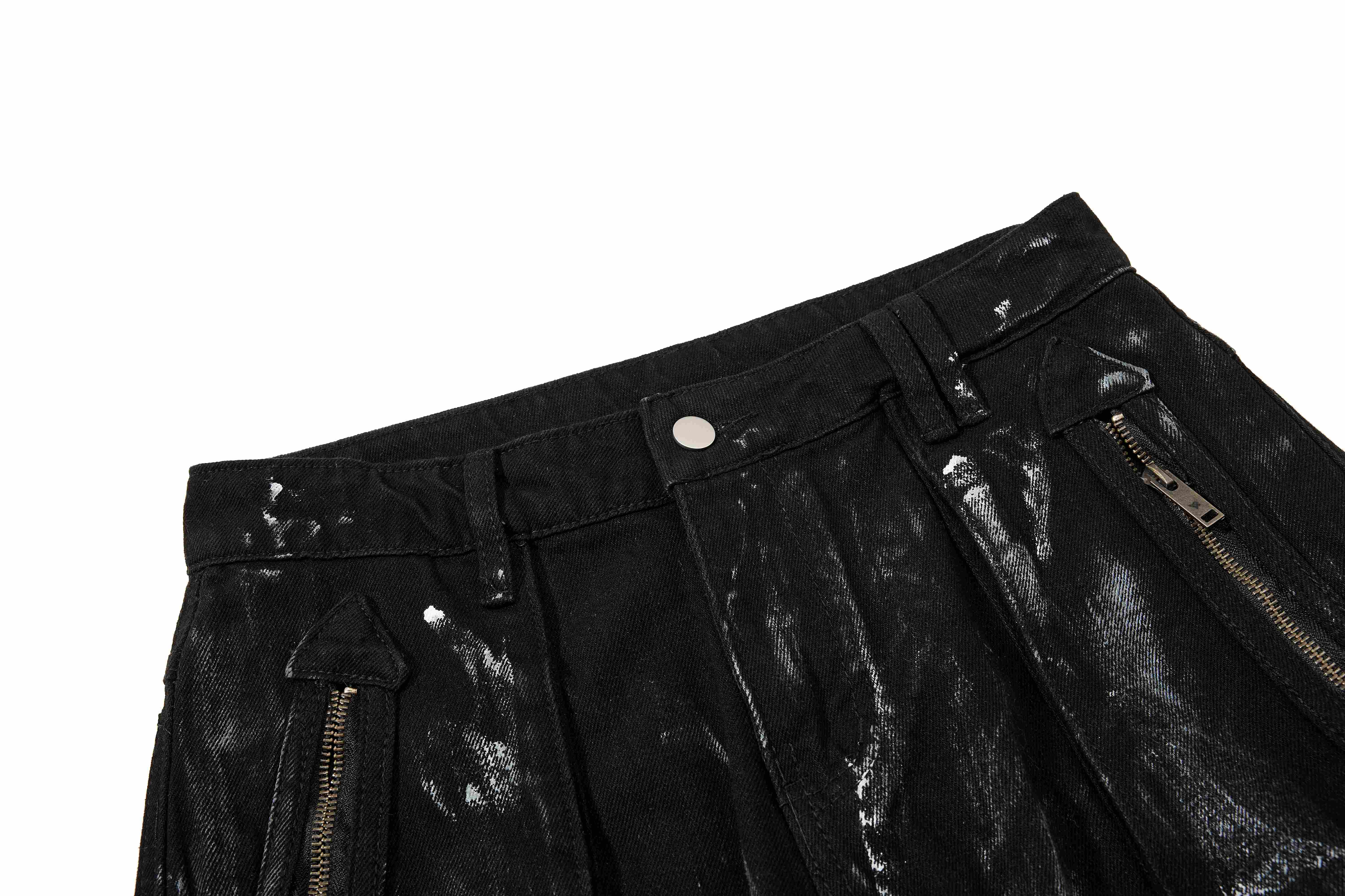 Omirad Washed Utility Cargo Denim Pants