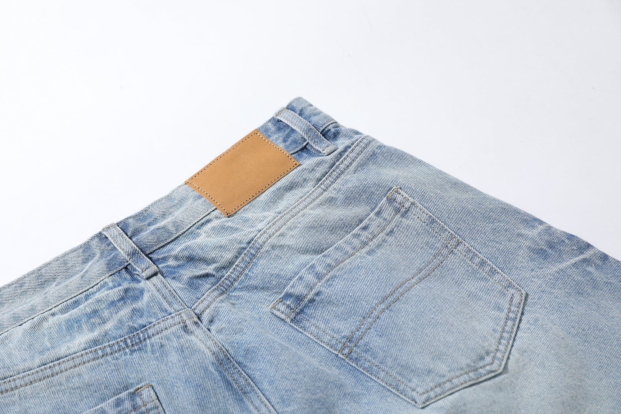 Omirad Vintage Wash Wide-Leg Denim Shorts