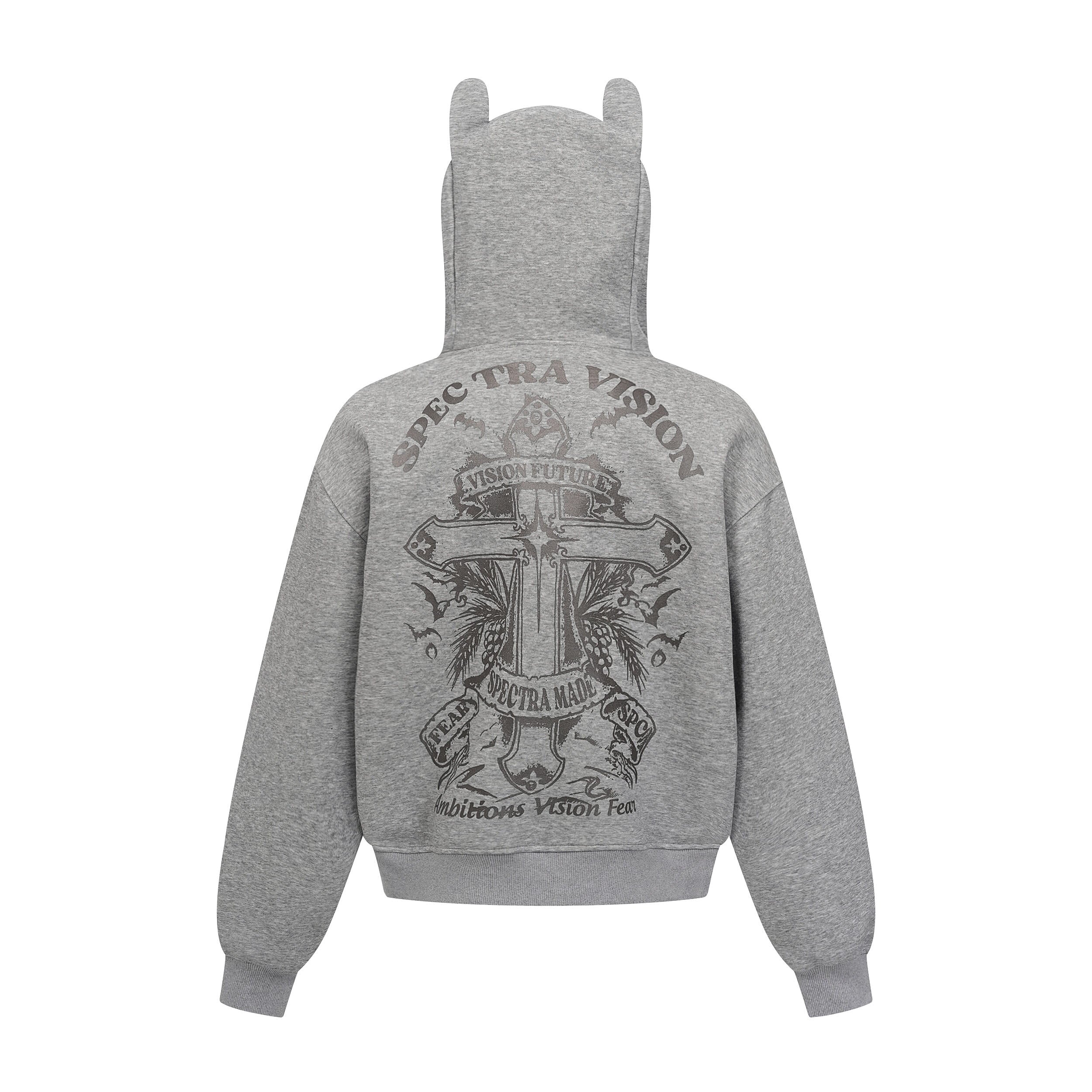 Omirad Devil-Horn Graphic Zip Hoodie