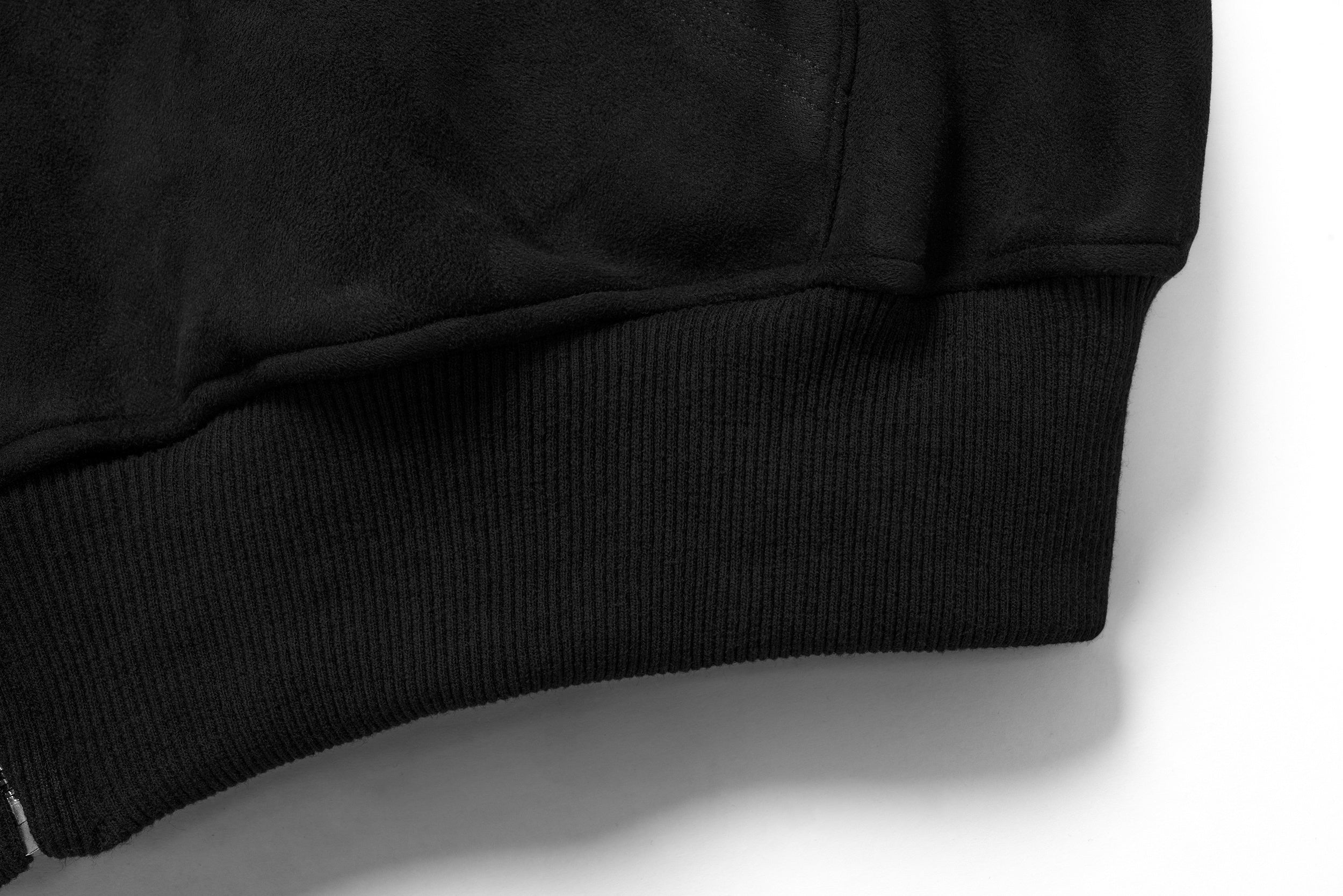 Omirad Gothic Embroidered Suede Zip Hoodie