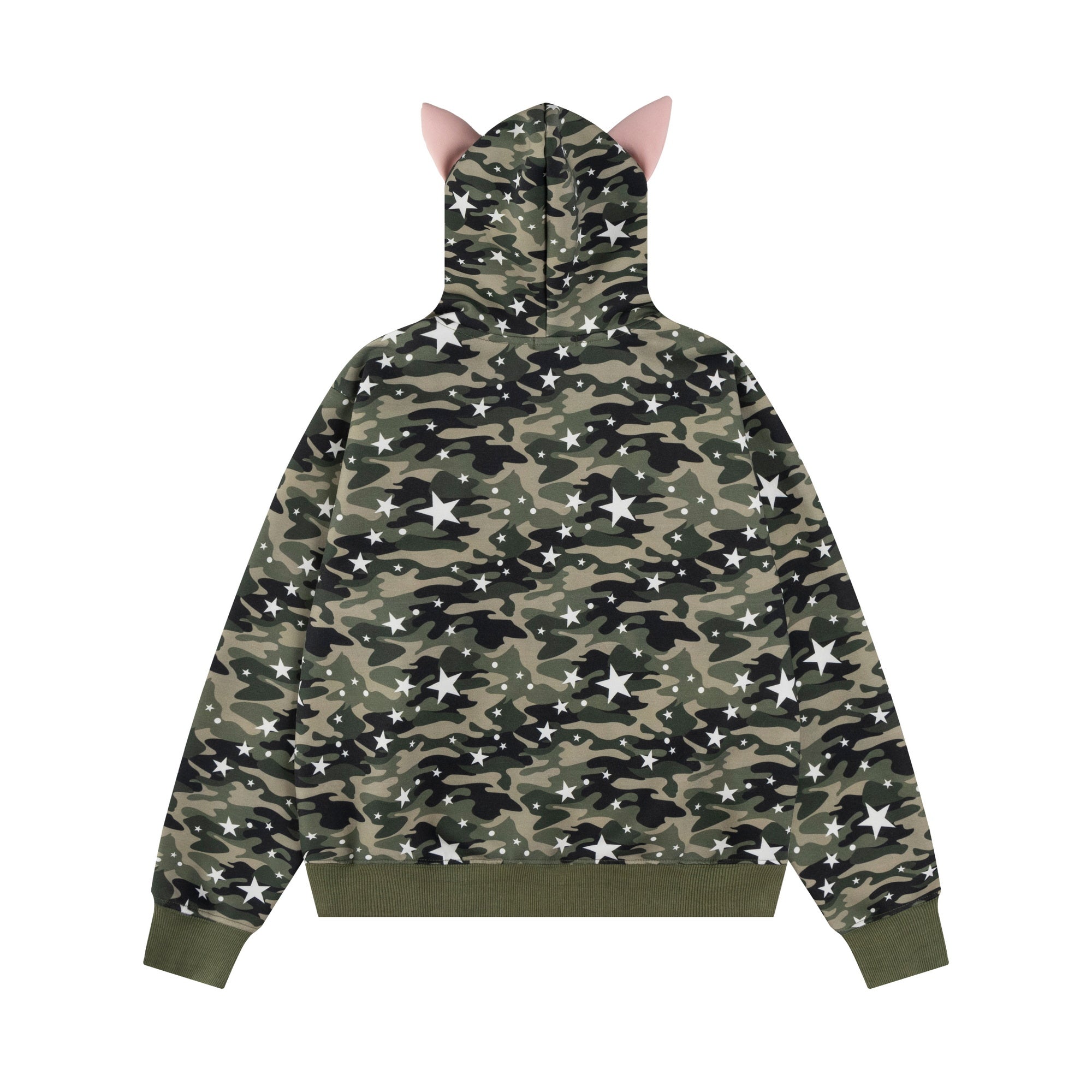 Omirad Camo Kitty Ear Zip Hoodie