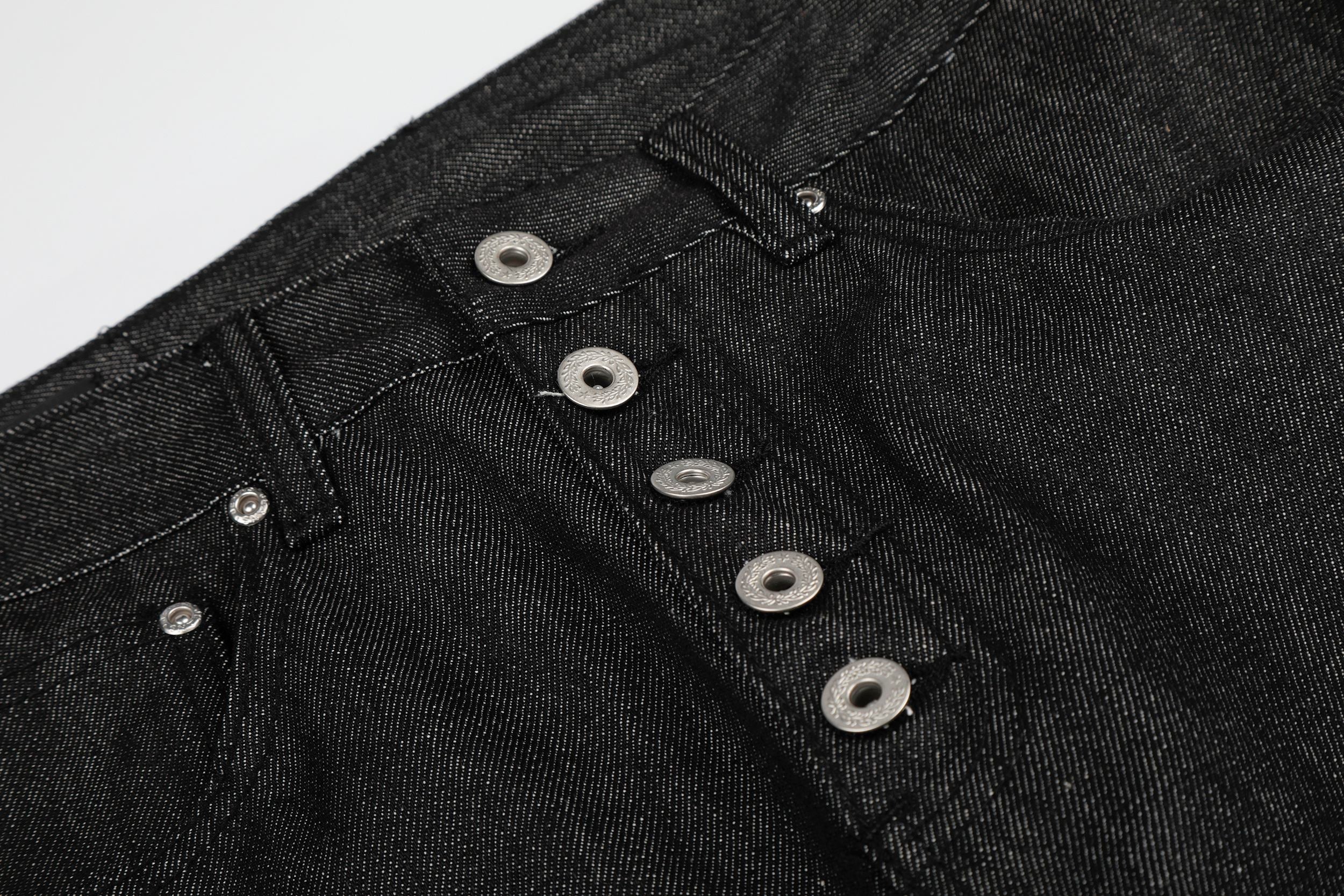 Omirad “Black Raw Button Denim Jeans”