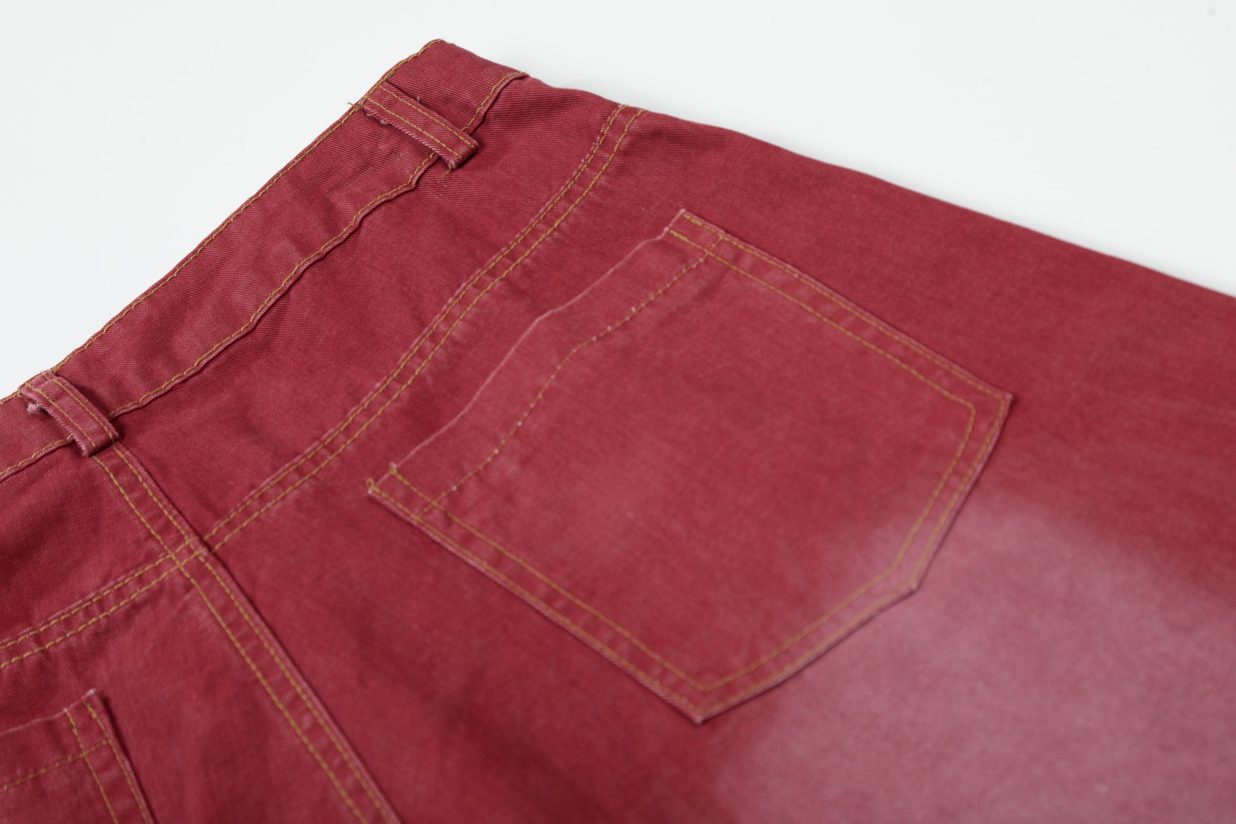 Omirad “Vintage Red Splatter Wide-Leg Pants”