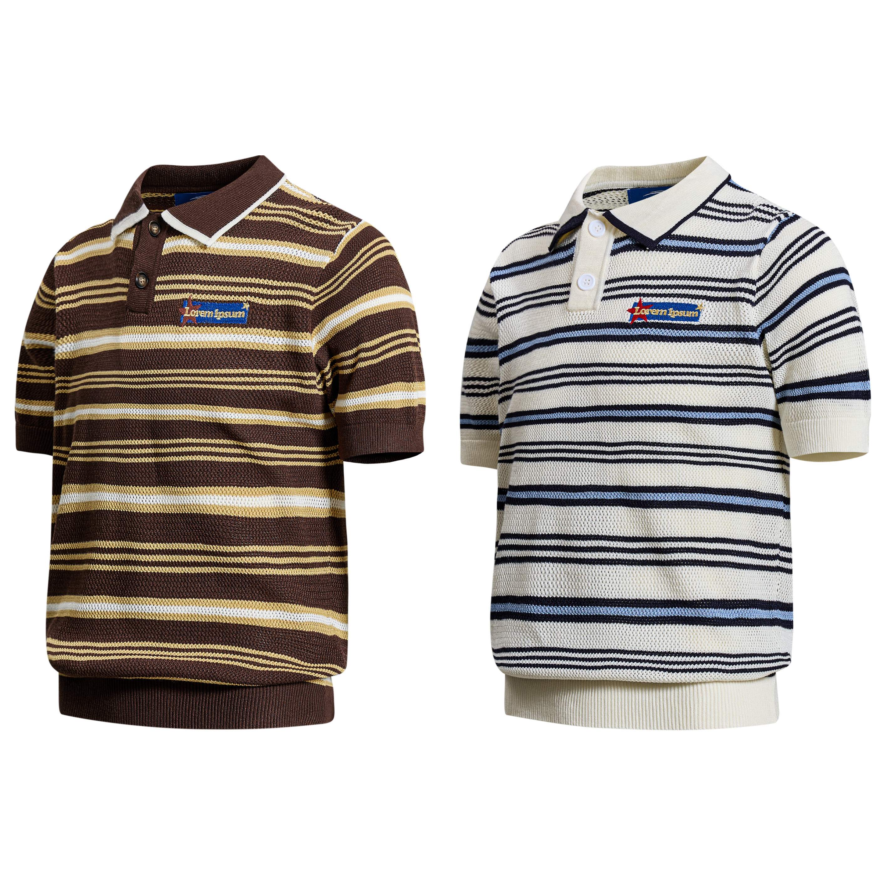 Omirad “Retro Stripe Knit Polo”