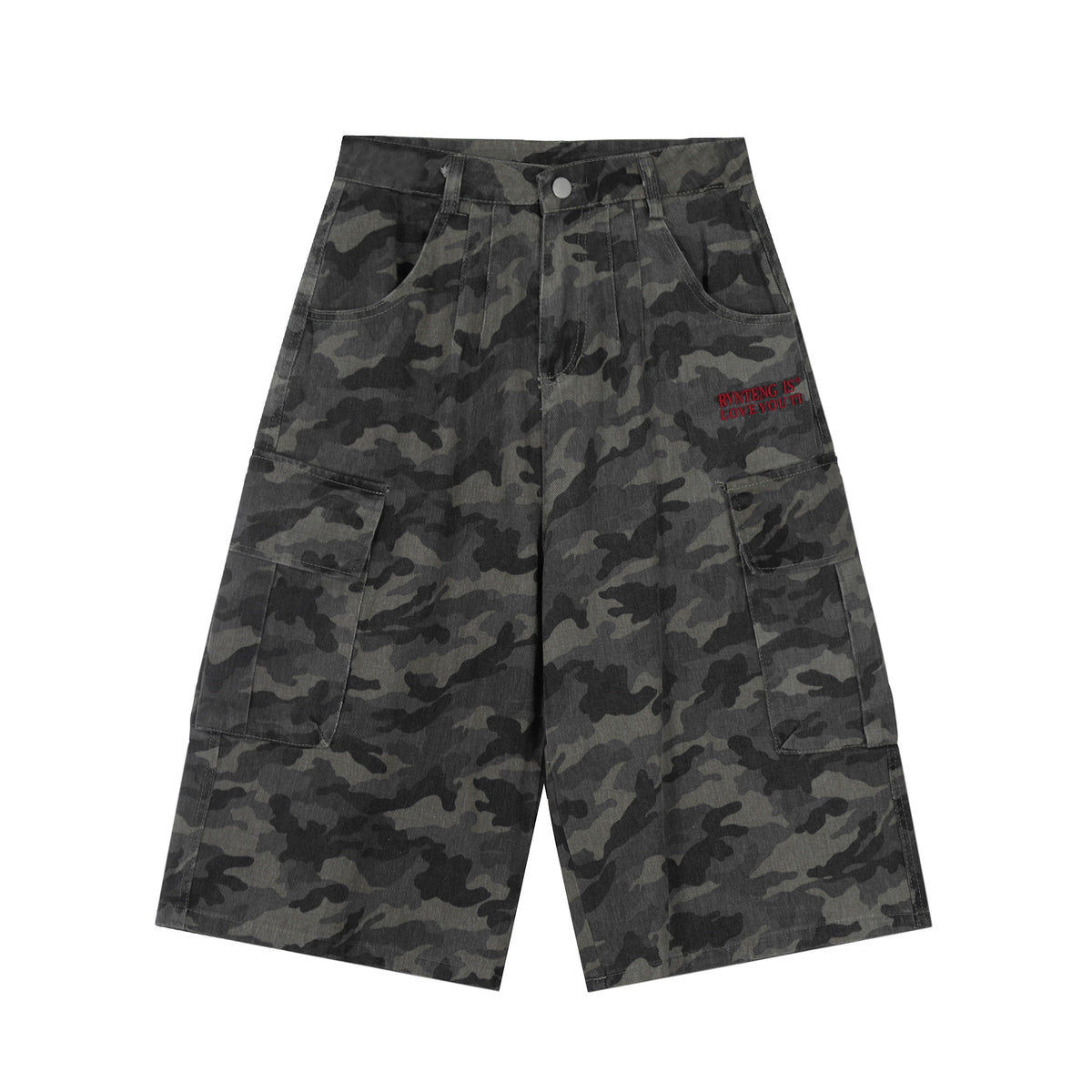 Omirad Camo Wide-Leg Cargo Shorts