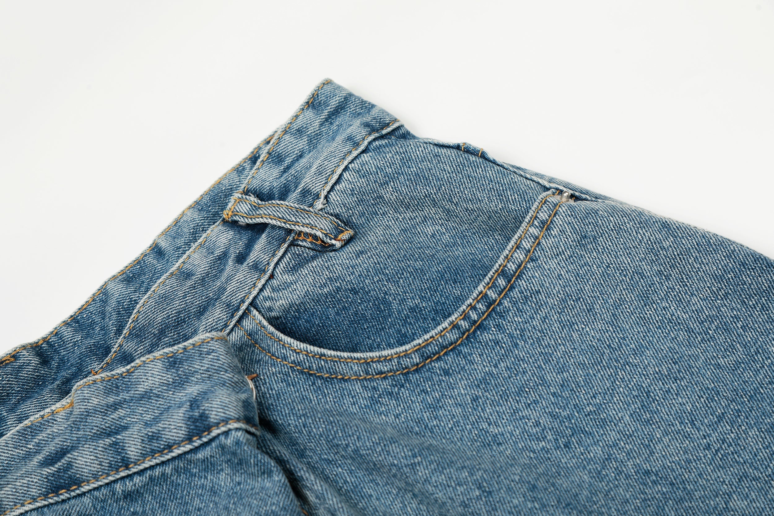 Omirad Asymmetric Waist Wide-Leg Denim Pants