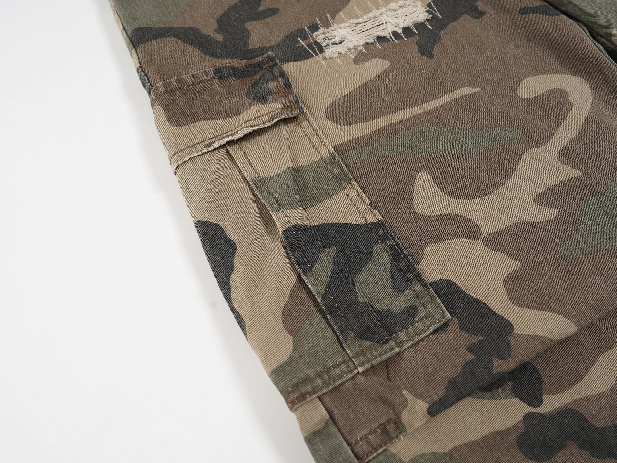 Omirad Distressed Camo Cargo Shorts