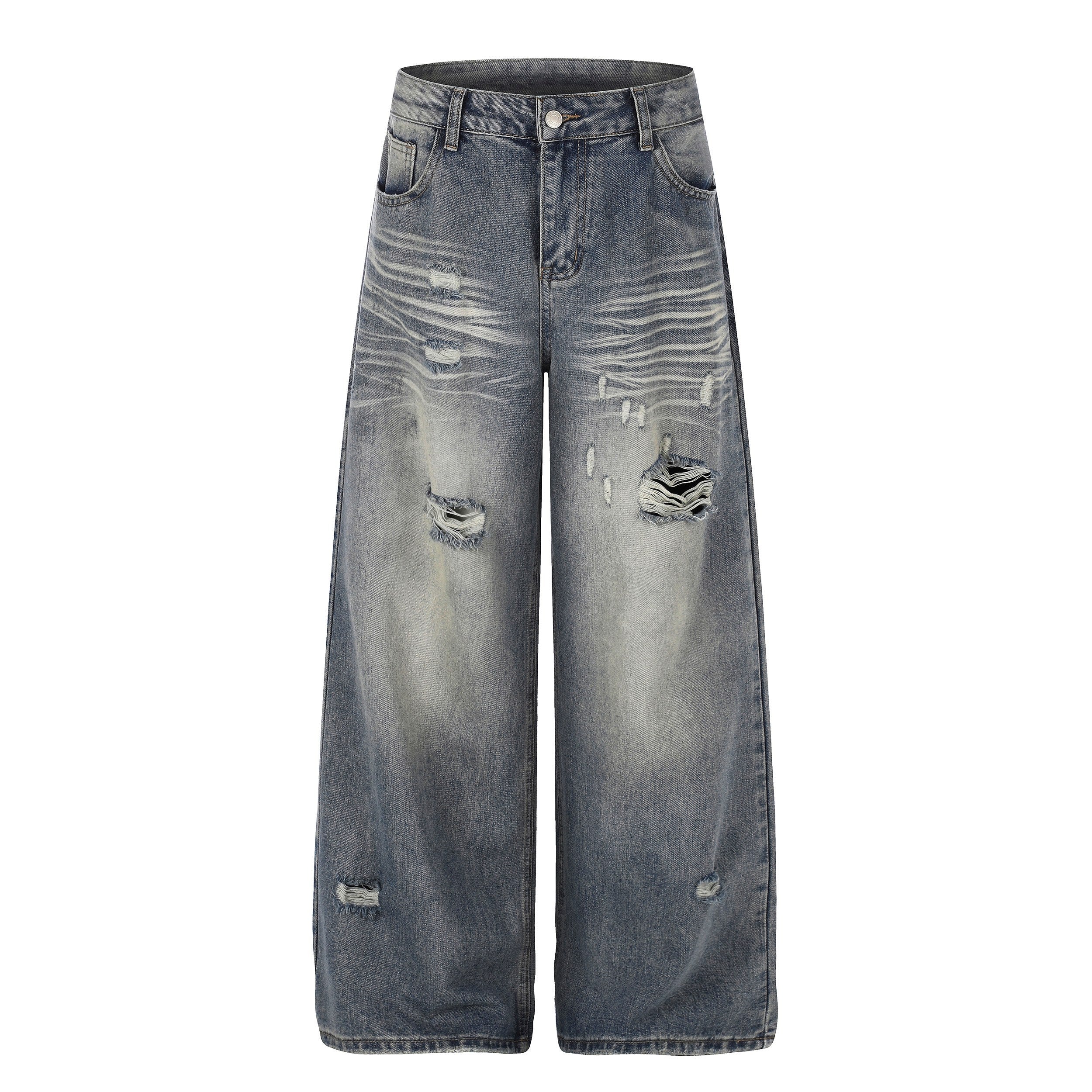 Omirad Distressed Wide-Leg Jeans