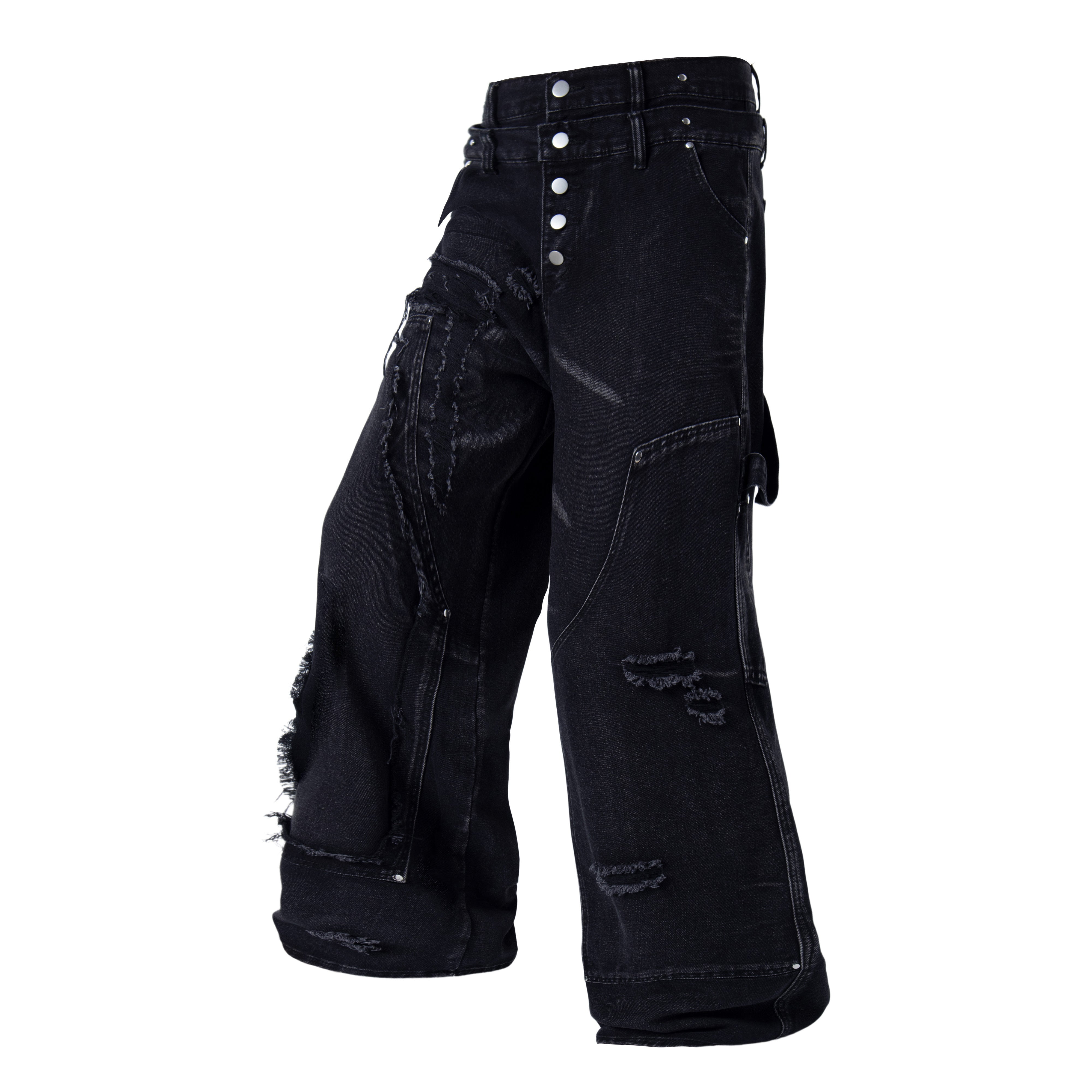 Omirad Distressed Panel Denim Pants