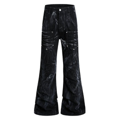 Omirad Washed Utility Flare Denim Jeans