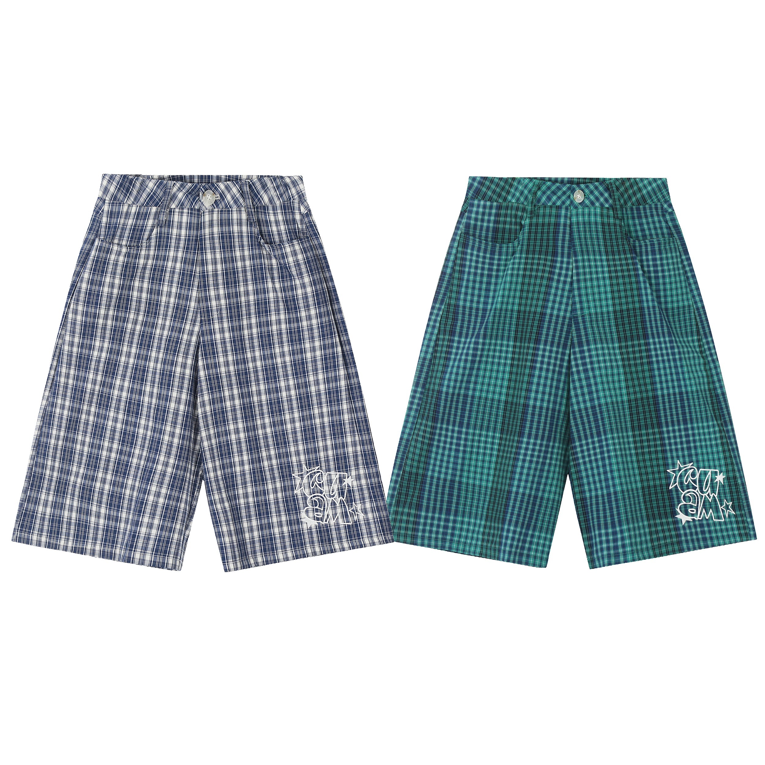 Omirad Checkered Wide-Leg Shorts