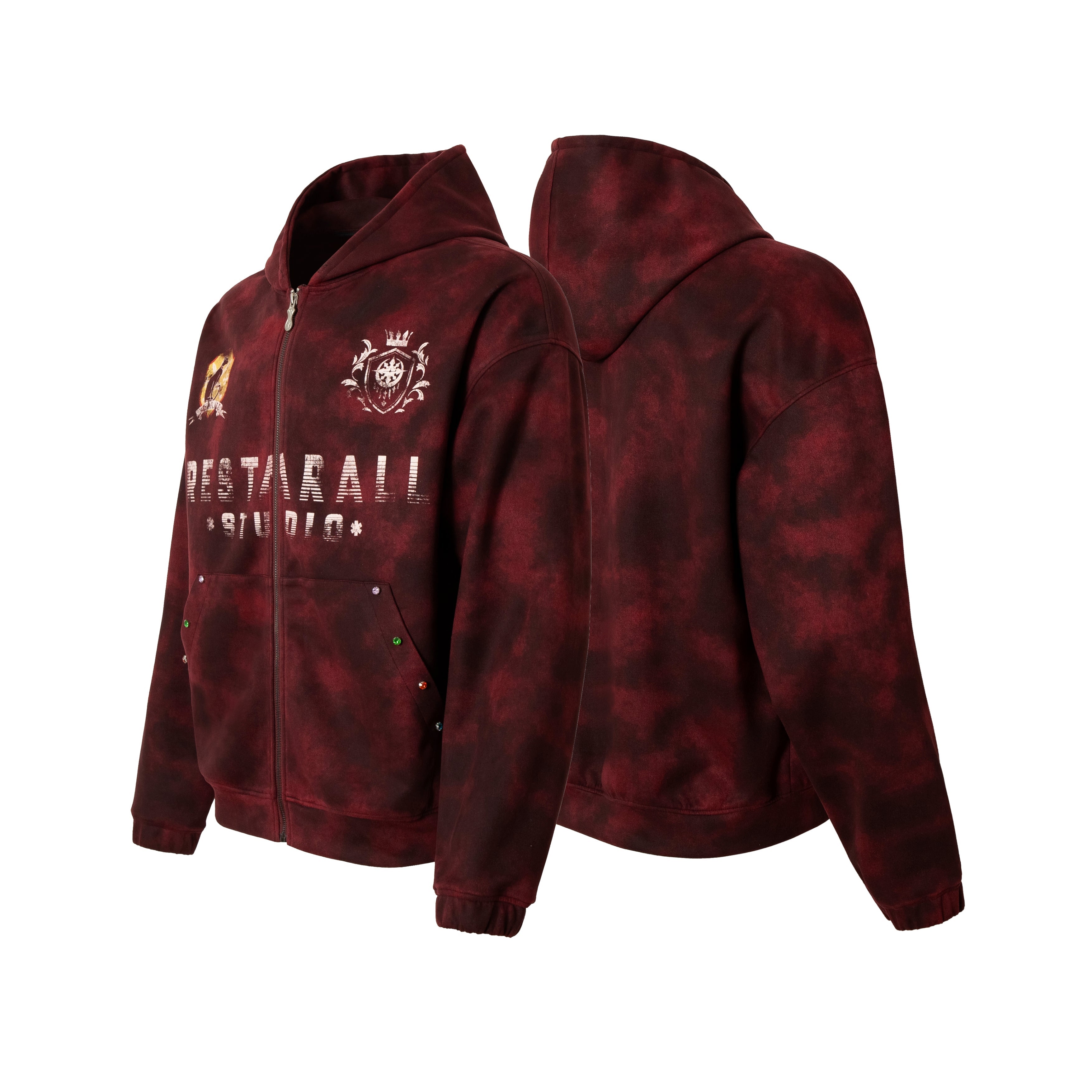 Omirad Burnout Effect Zip Hoodie