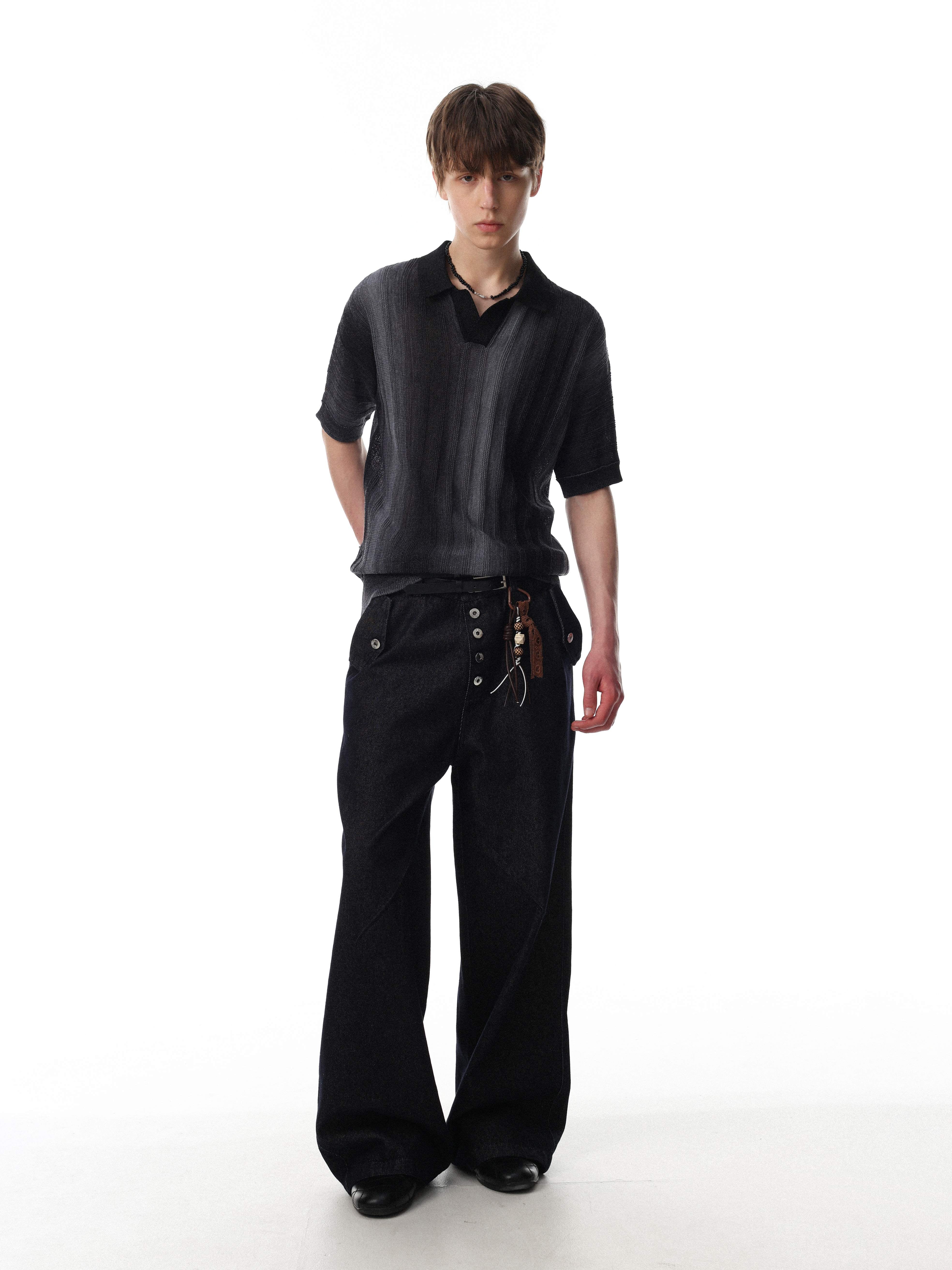 Omirad “Gradient Knit Polo Tee”