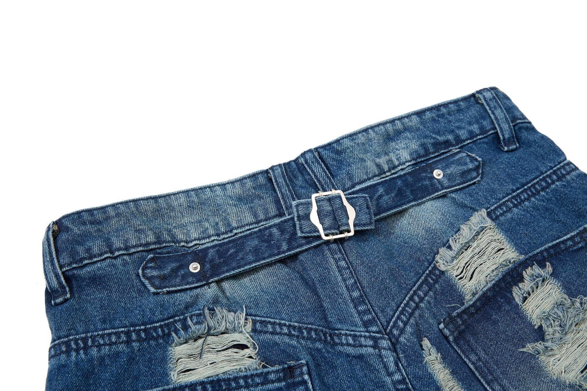 Omirad Distressed Wide-Leg Denim Jeans