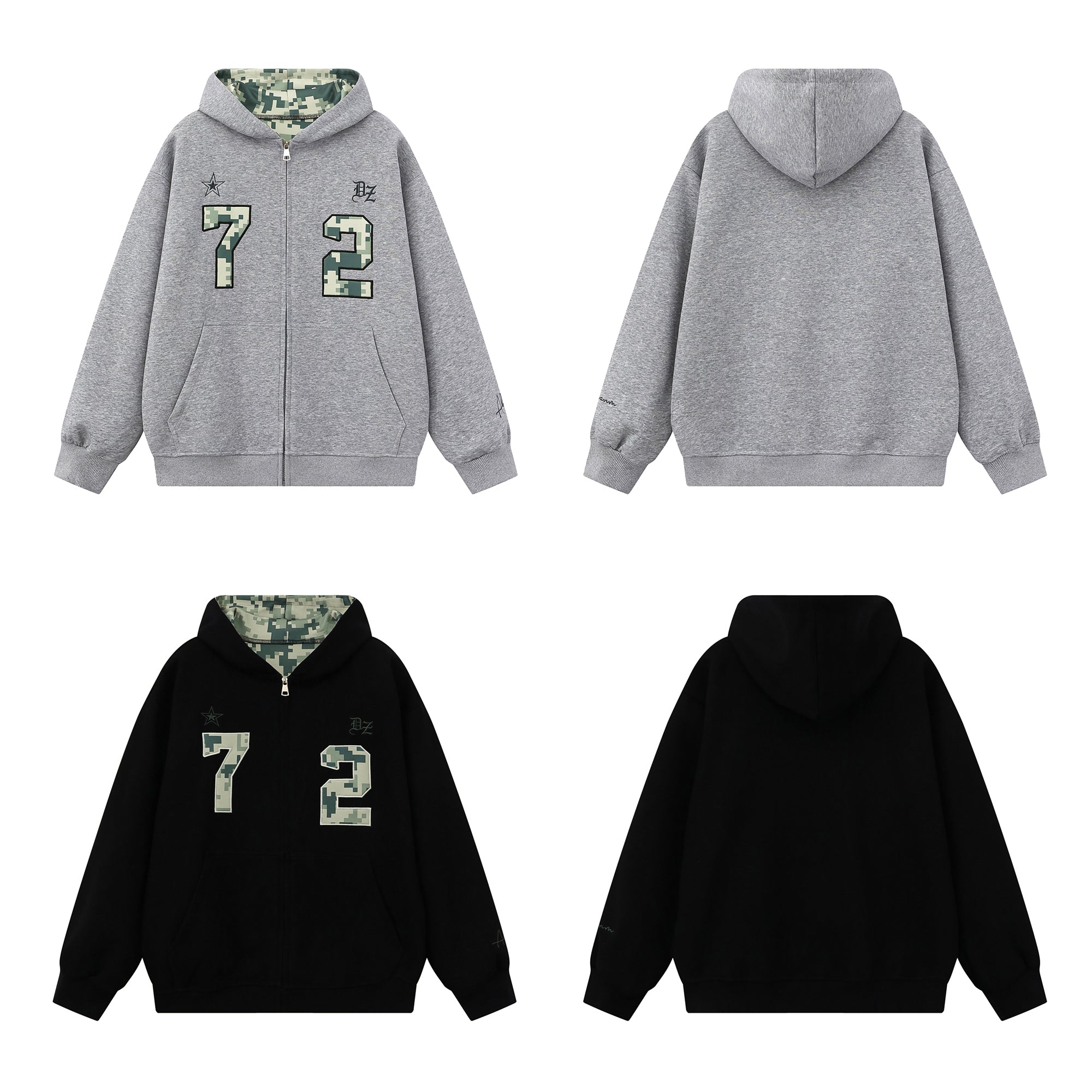 Omirad Camo Varsity Zip-Up Hoodie