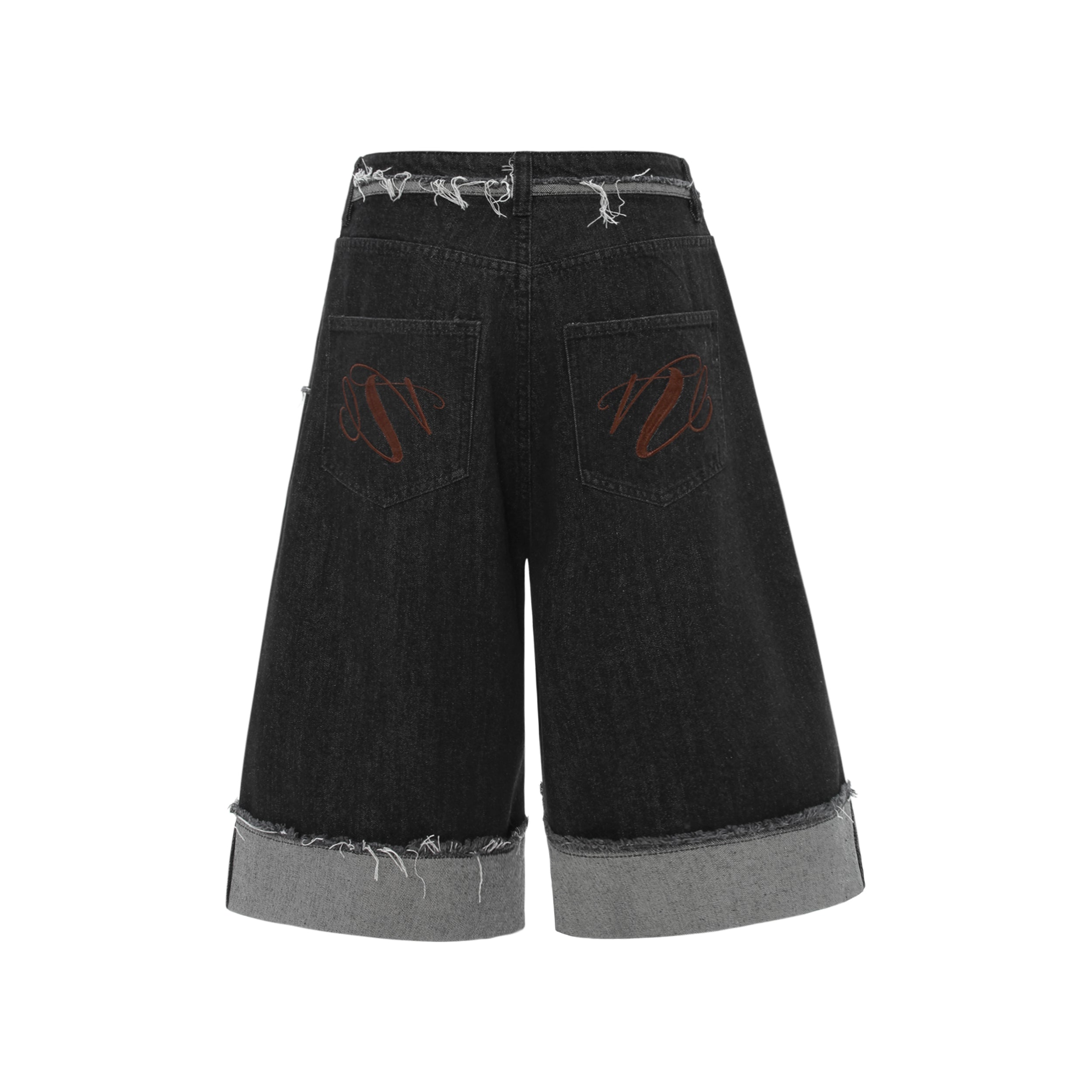 Omirad Distressed Wide-Leg Denim Shorts