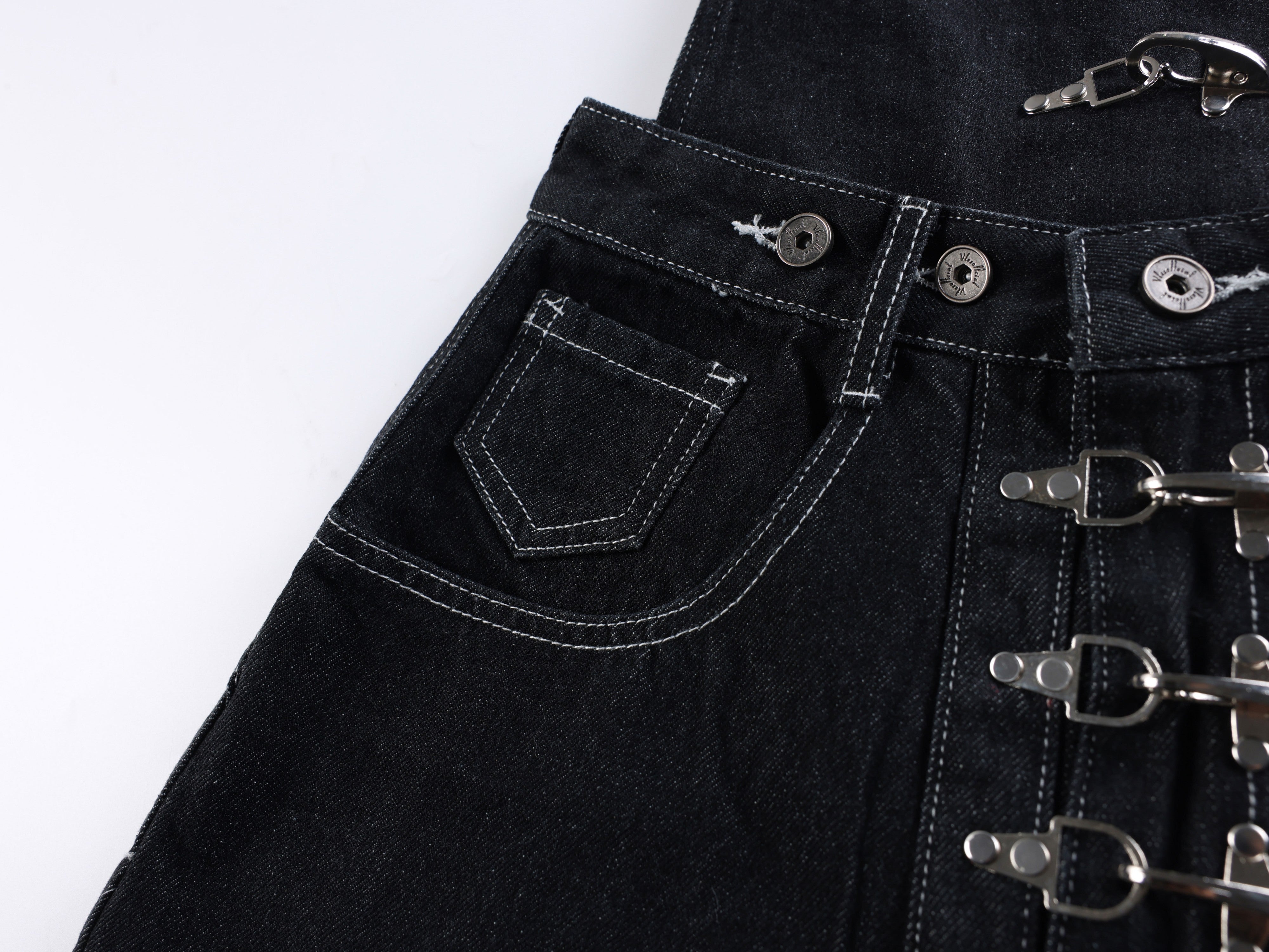 Omirad Hardware Strap Wide-Leg Jeans