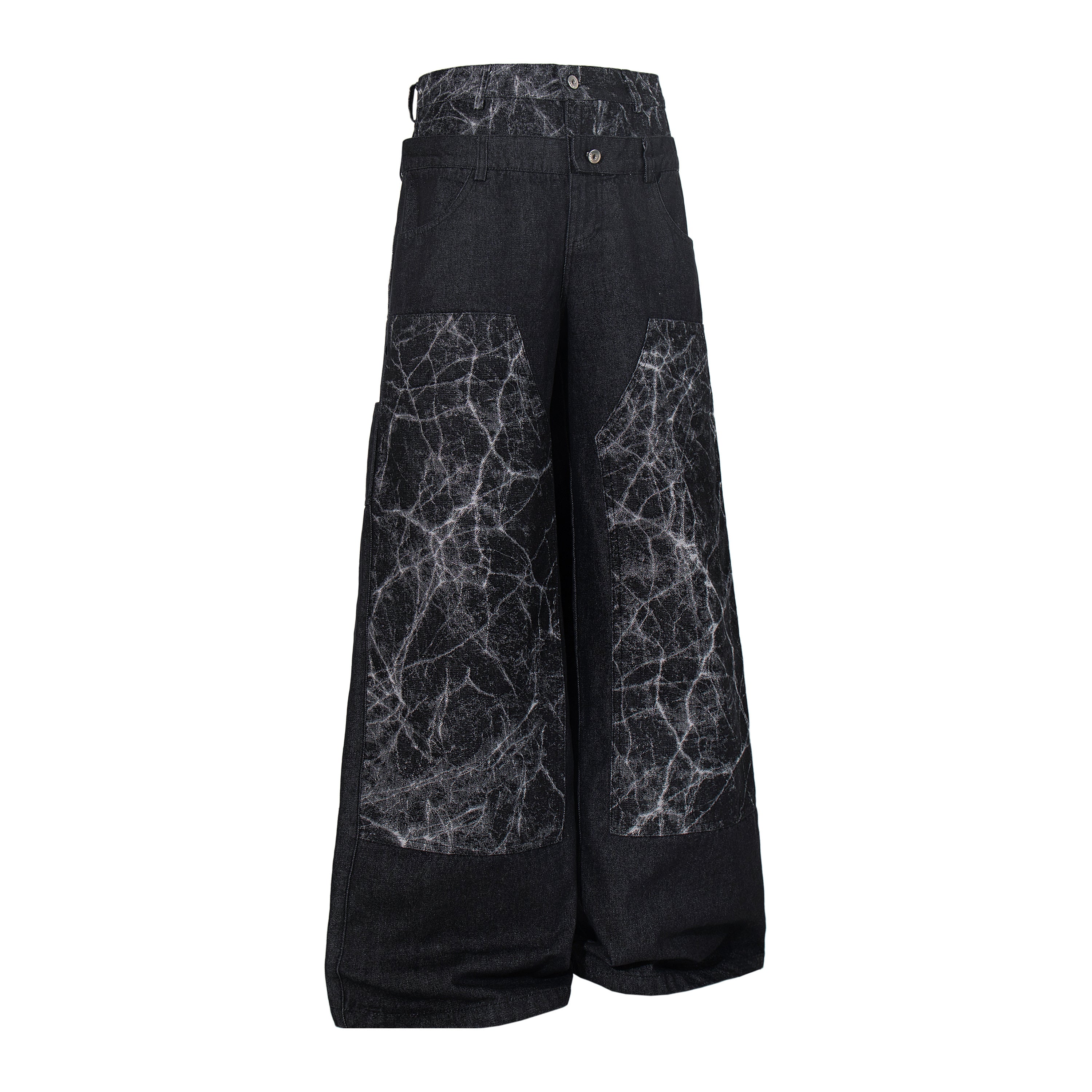 Omirad Cracked Panel Wide-Leg Pants