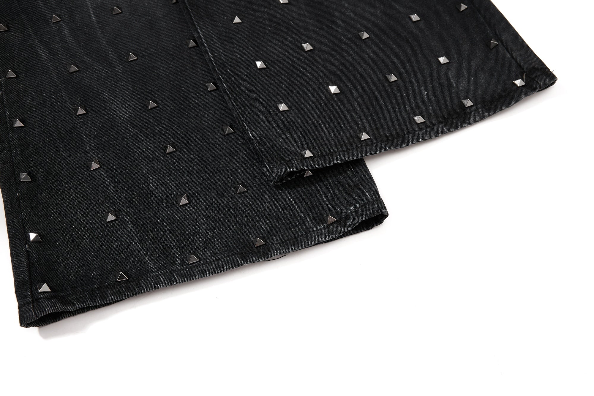 Omirad Studded Wide-Leg Denim Jeans