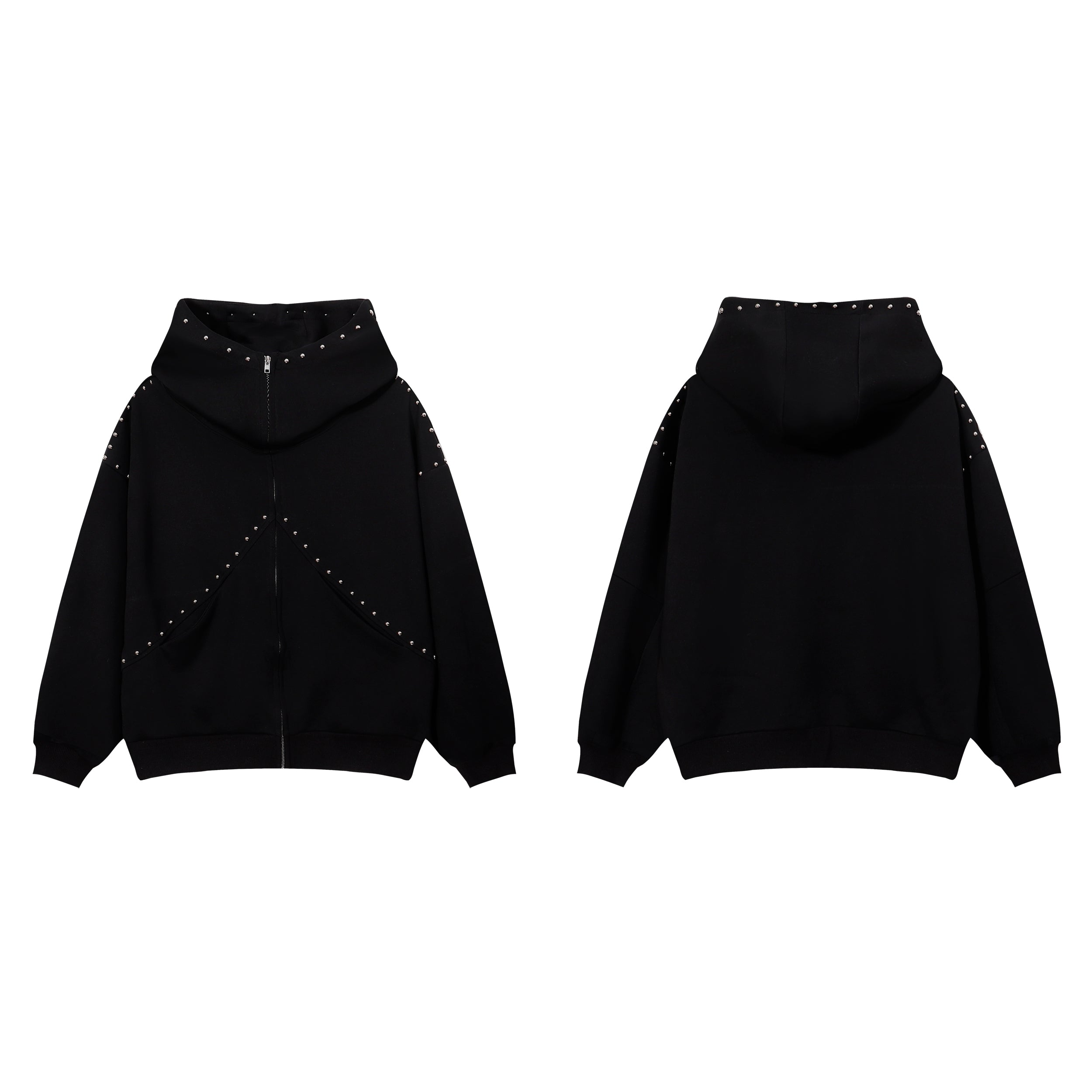 Omirad Studded Arc Zip Hoodie*