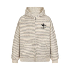 Omirad Striped Knit Zip Hoodie