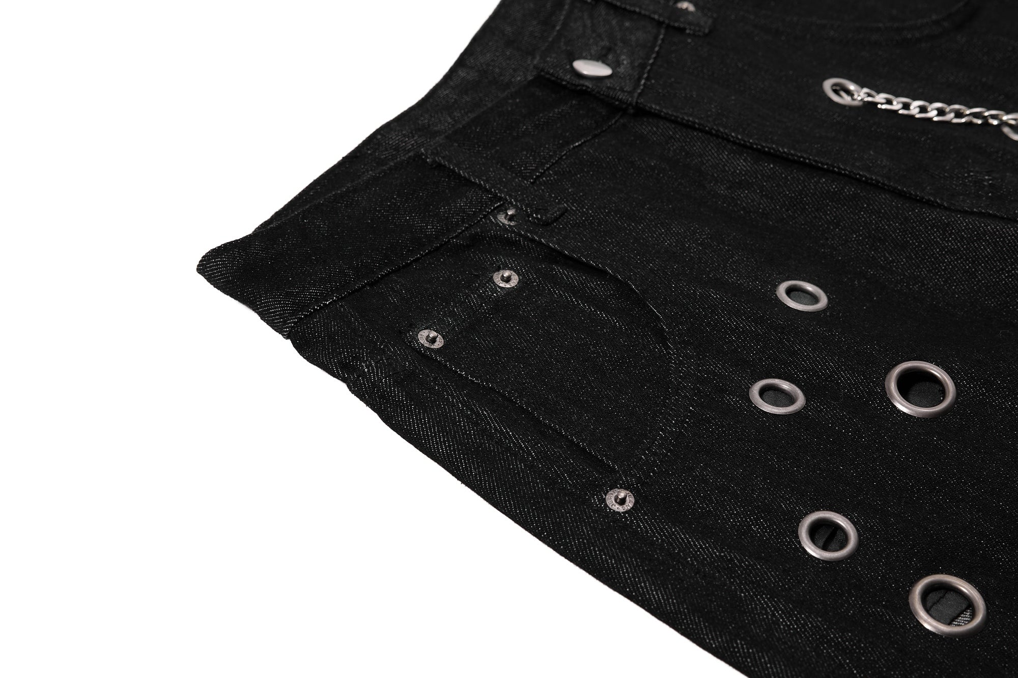 Omirad Rivet Chain Wide-Leg Denim Pants