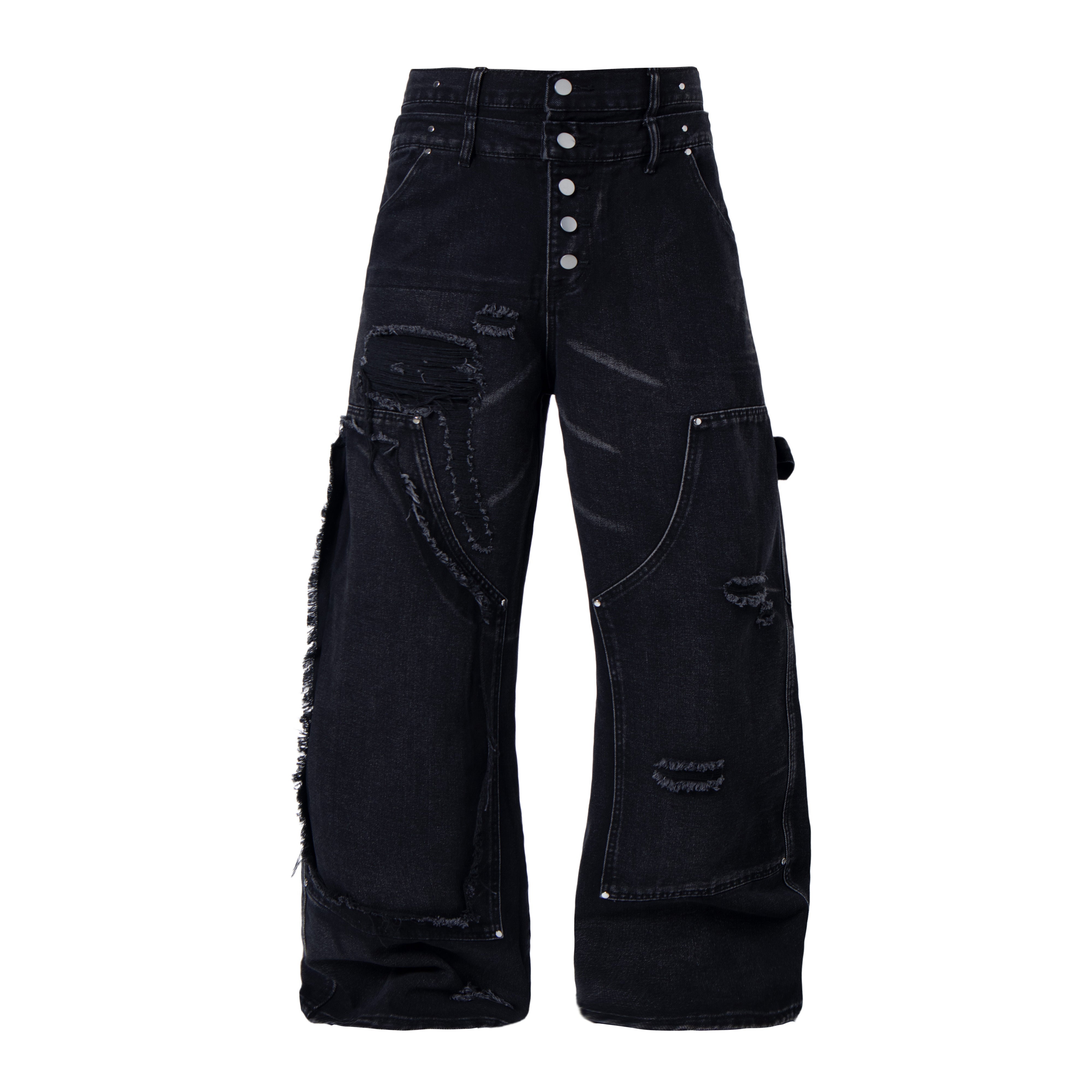 Omirad Distressed Panel Denim Pants
