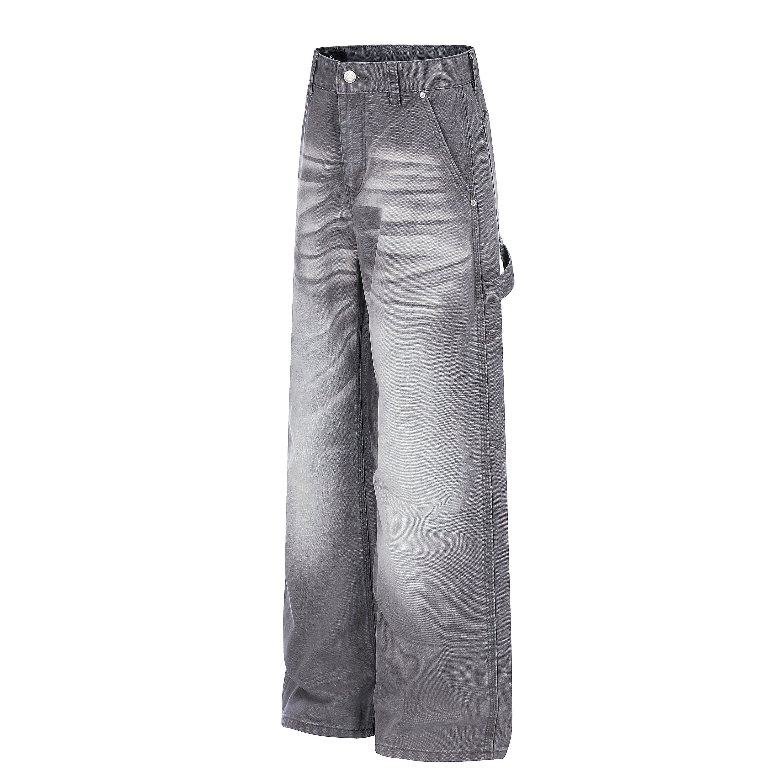 Omirad Washed Wrinkle Effect Denim Jeans
