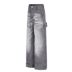 Omirad Washed Wrinkle Effect Denim Jeans