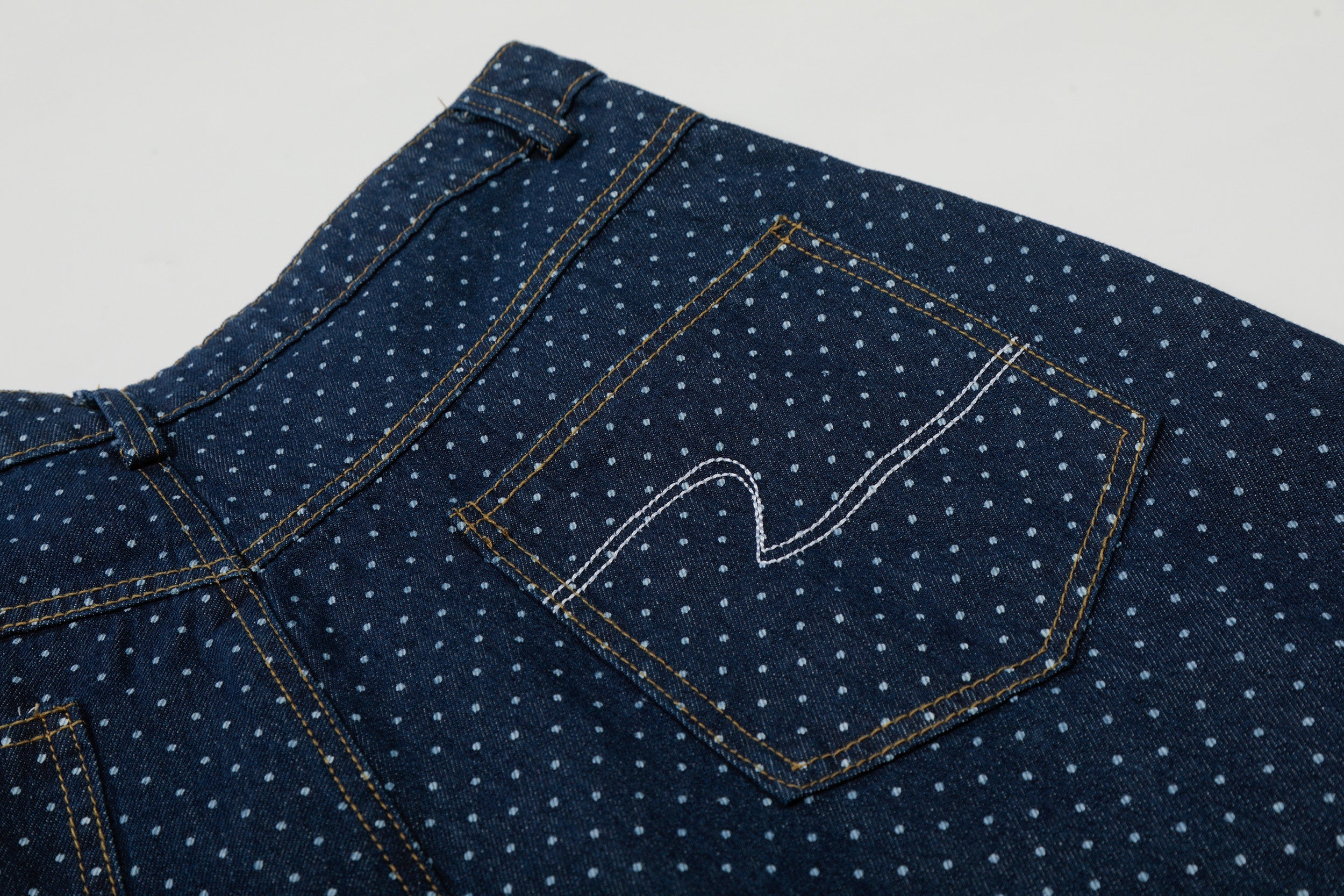 Omirad Polka Dot Denim Cargo Shorts