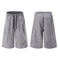 Omirad Washed Wide-Leg Stripe Shorts