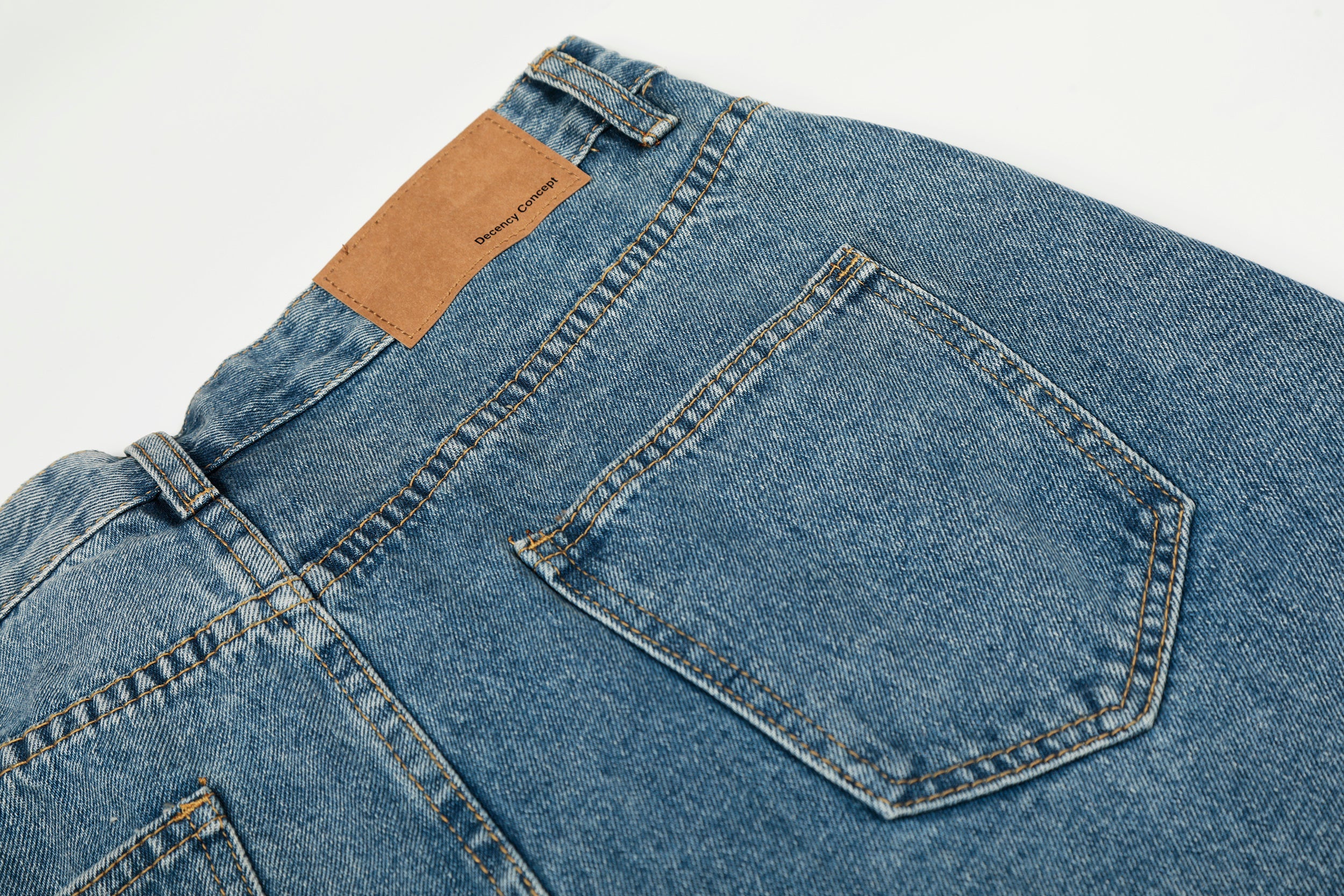 Omirad Asymmetric Waist Wide-Leg Denim Pants