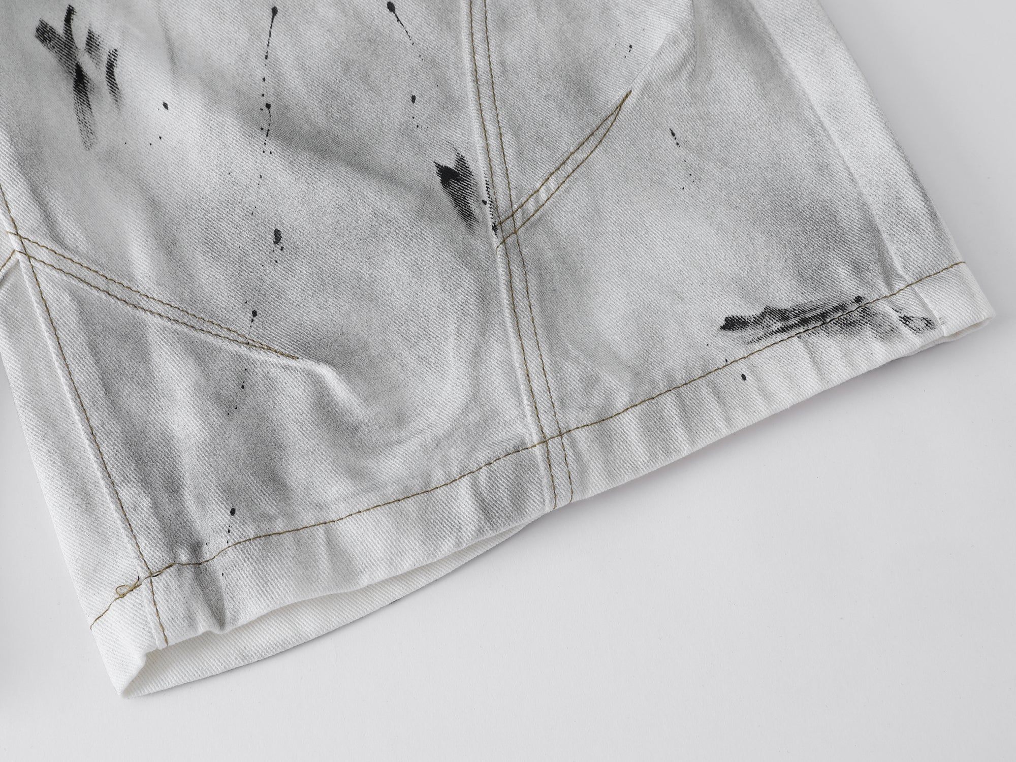 Omirad Distressed Gradient Wide-Leg Denim Shorts