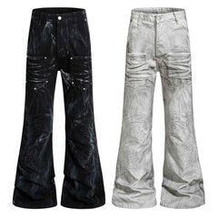 Omirad Washed Utility Flare Denim Jeans